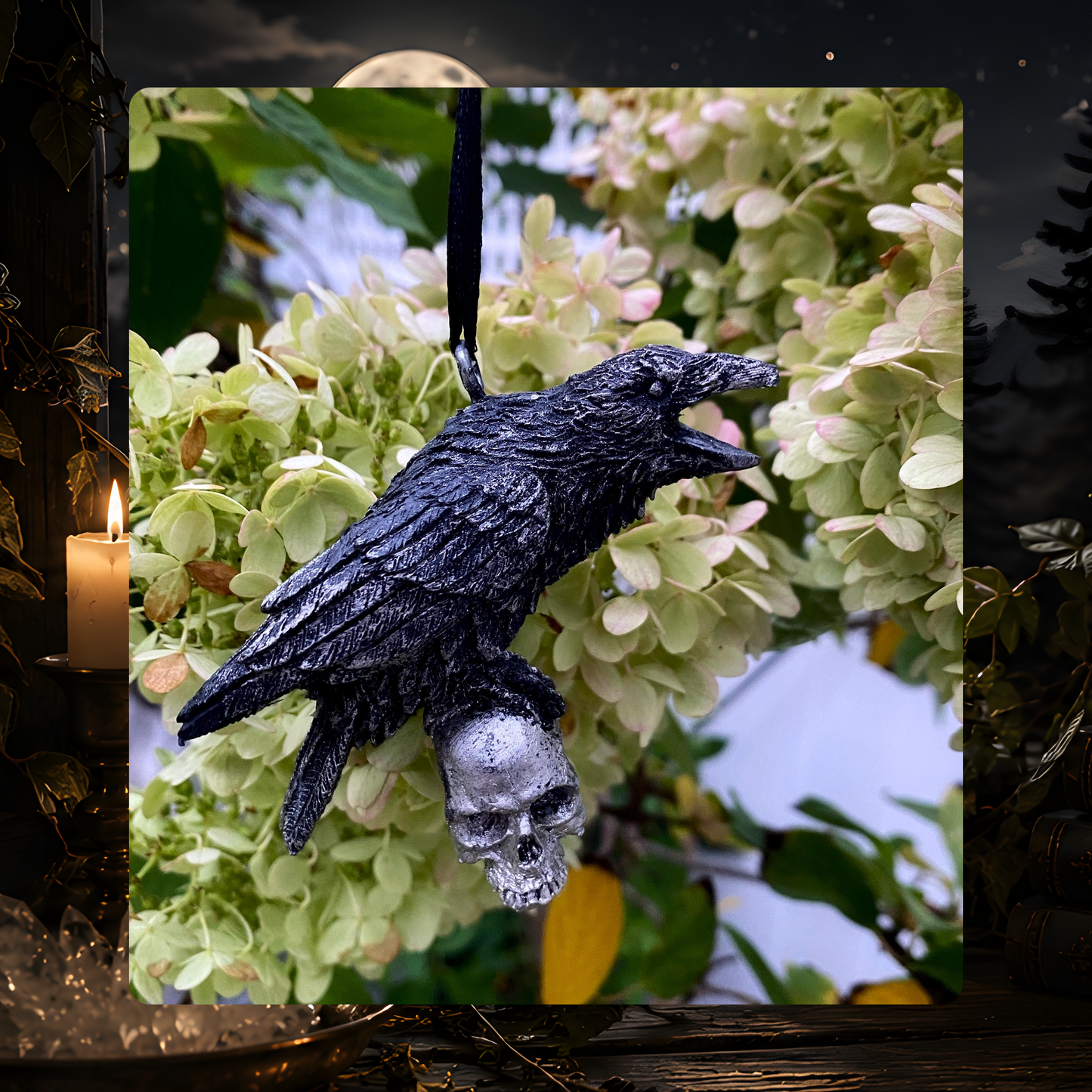 Raven & Skull Ornament