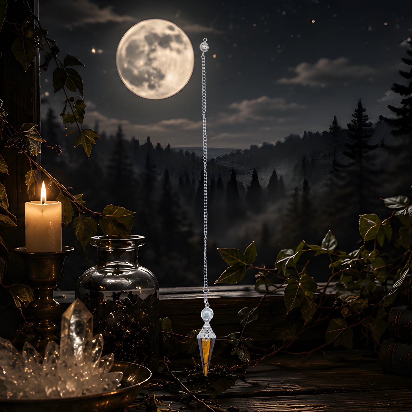 Ornate Tiger's Eye Pendulum