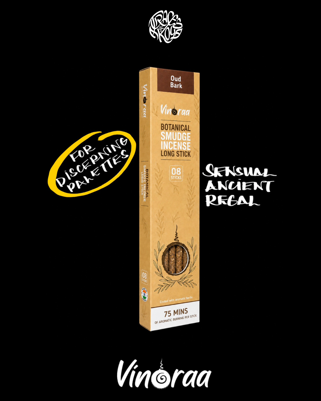 Oud Bark Incense Sticks - 8 Sticks