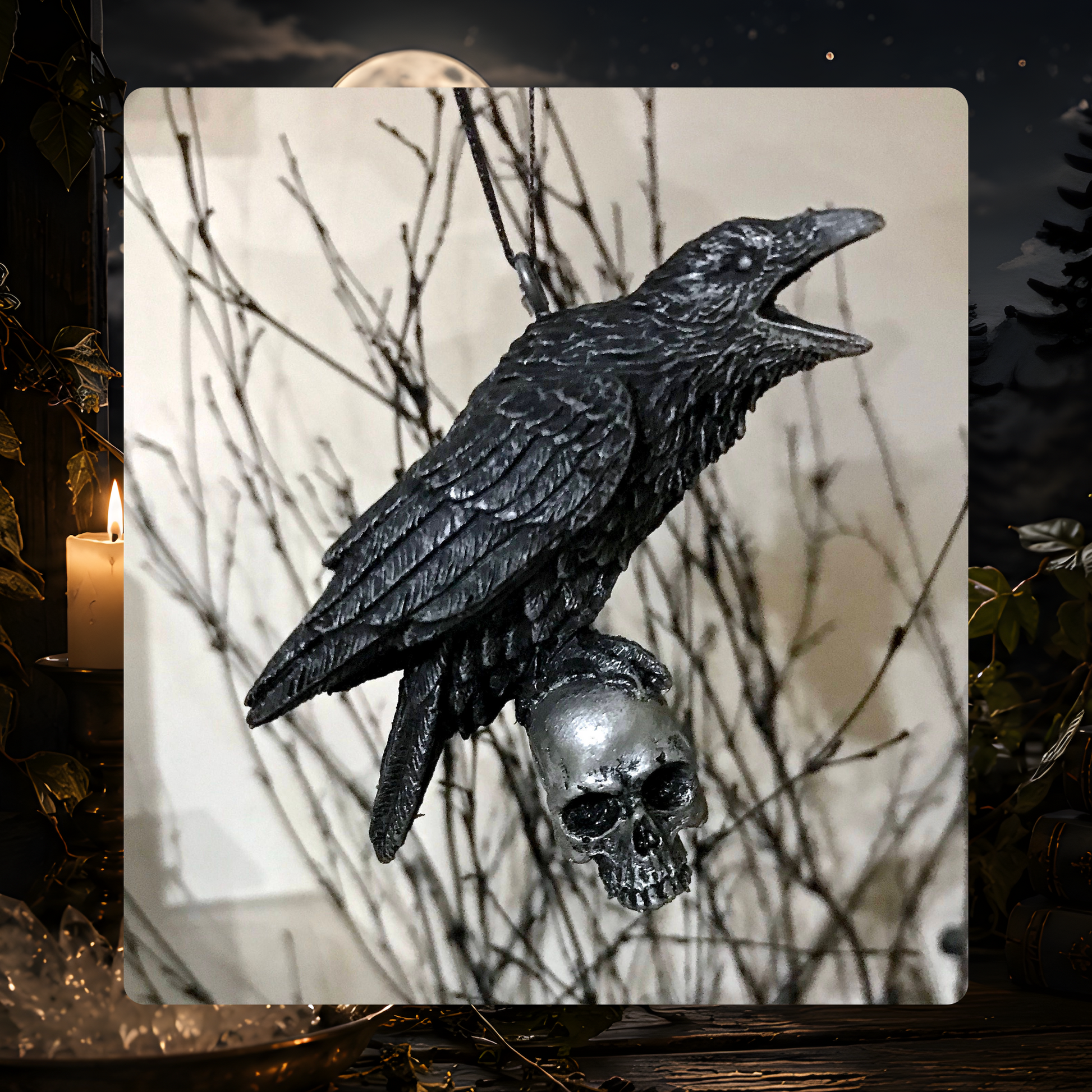 Raven & Skull Ornament
