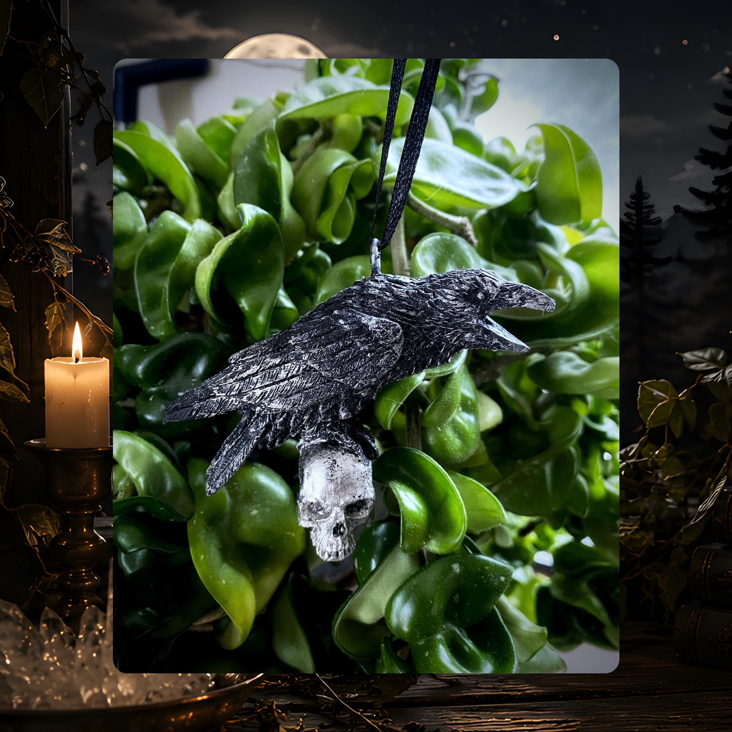 Raven & Skull Ornament