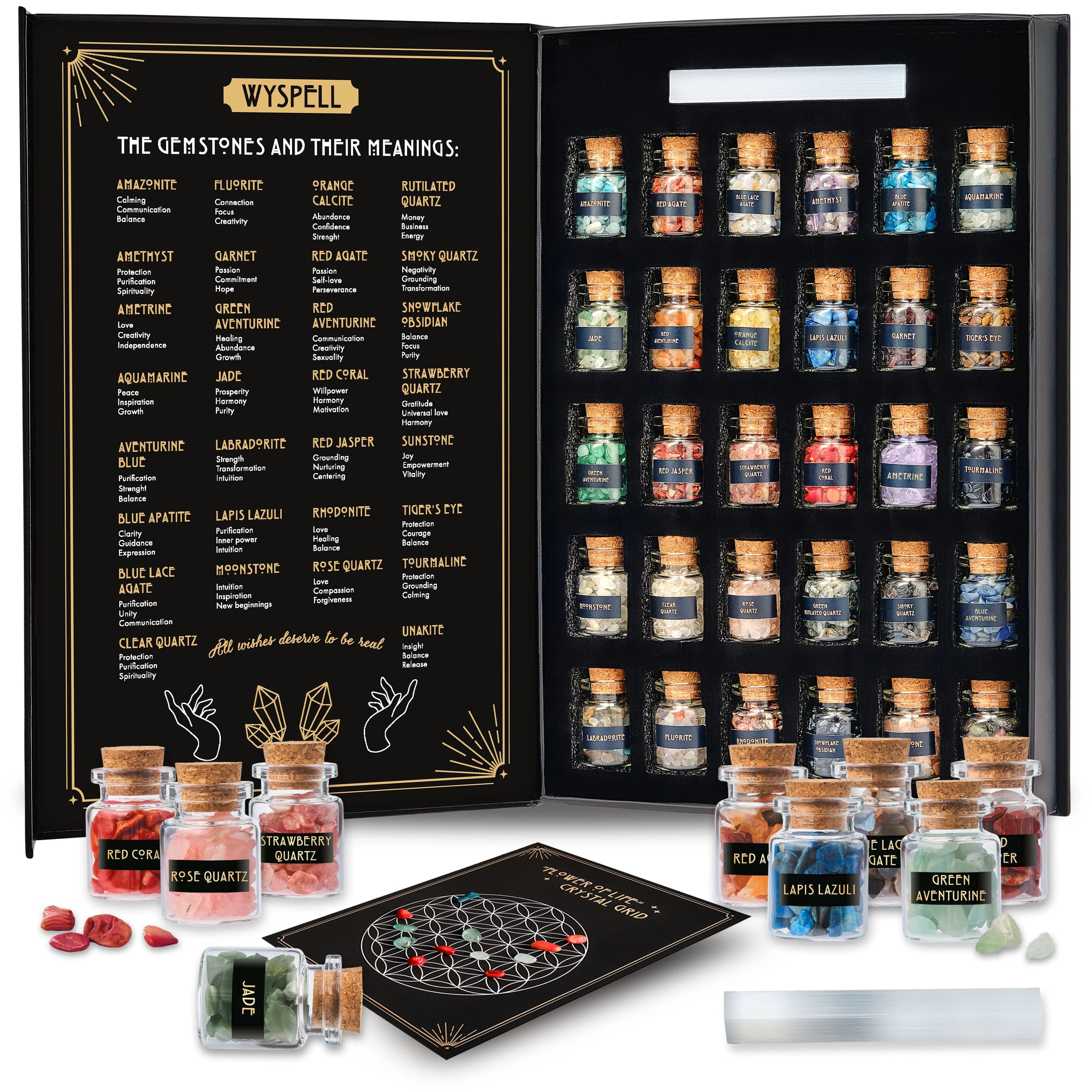 30-Piece Gemstone Spell Jar Kit