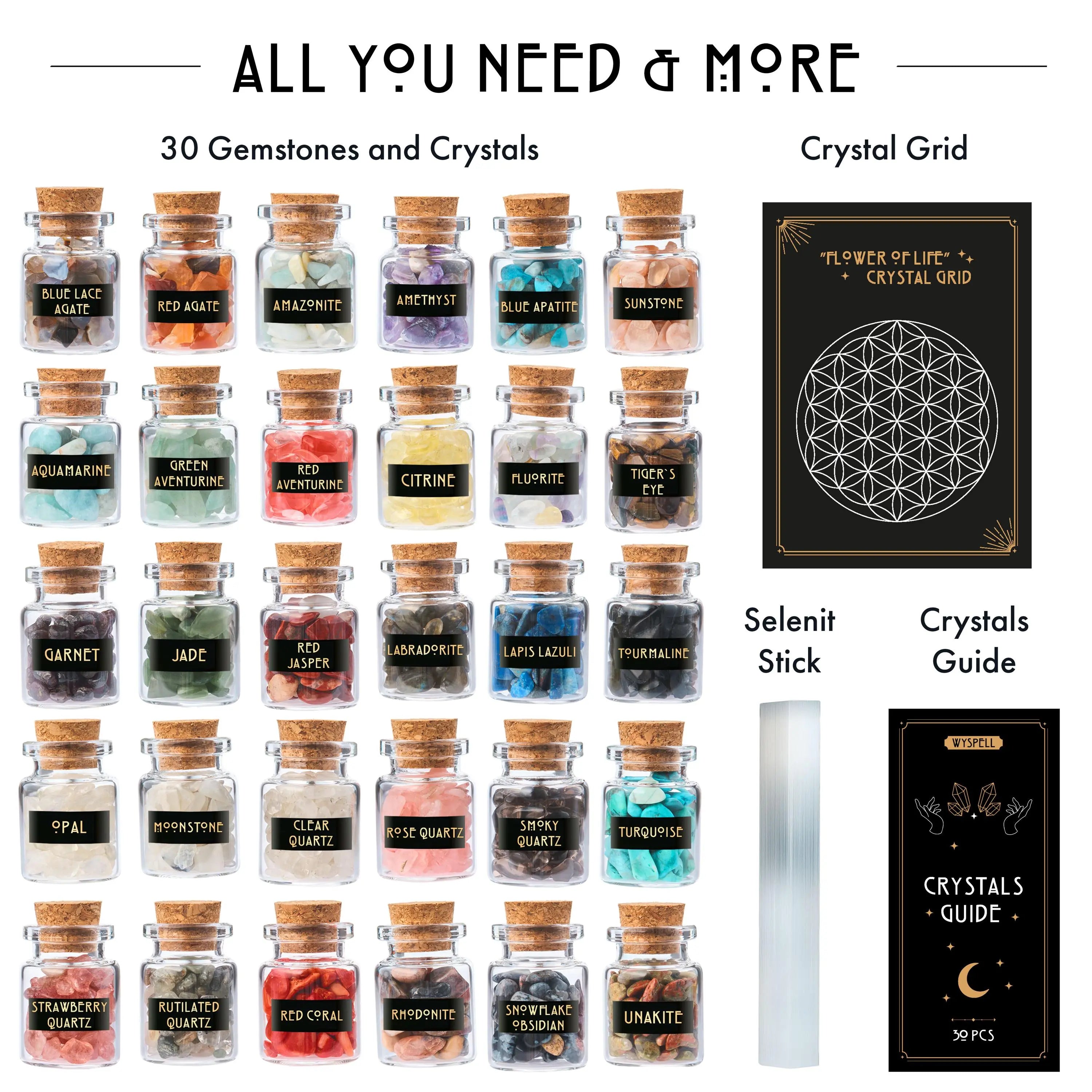 30-Piece Gemstone Spell Jar Kit