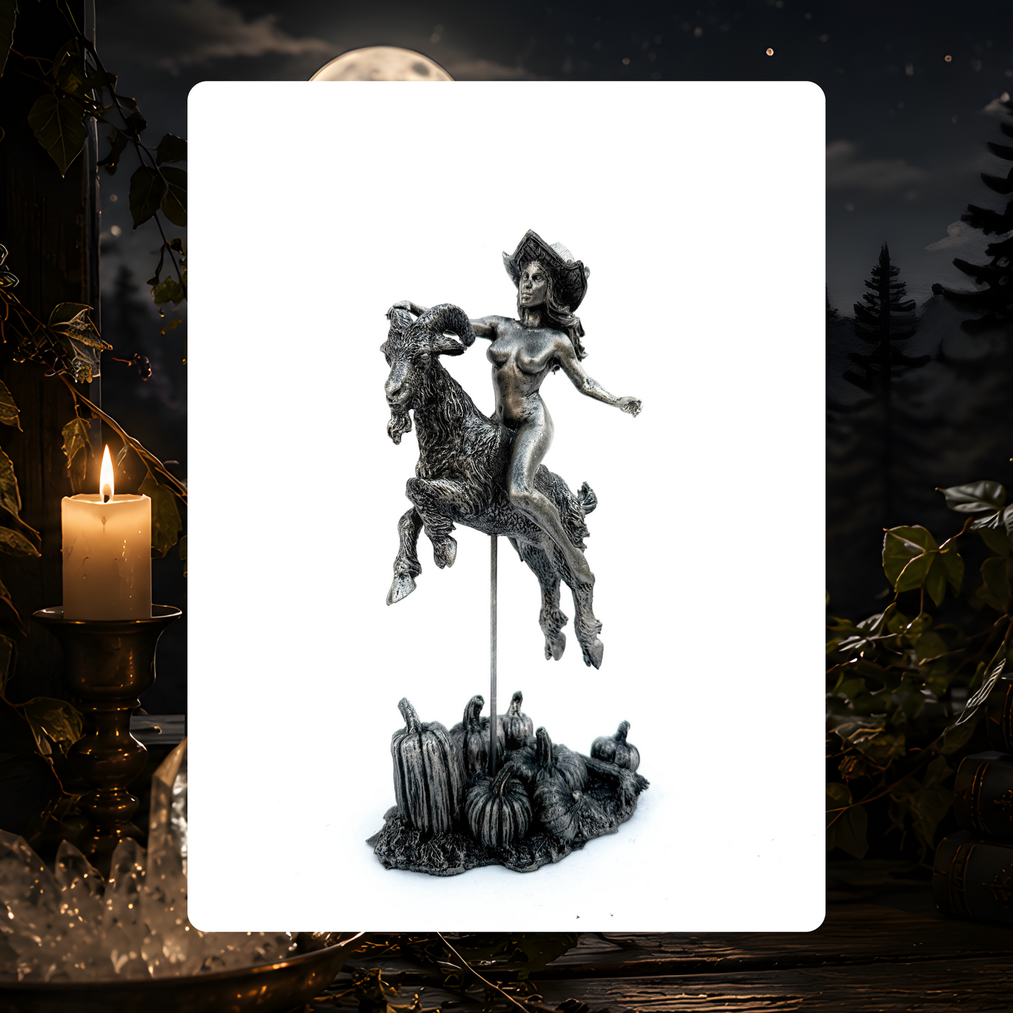 Witch's Sabbath Goat Rider Statue