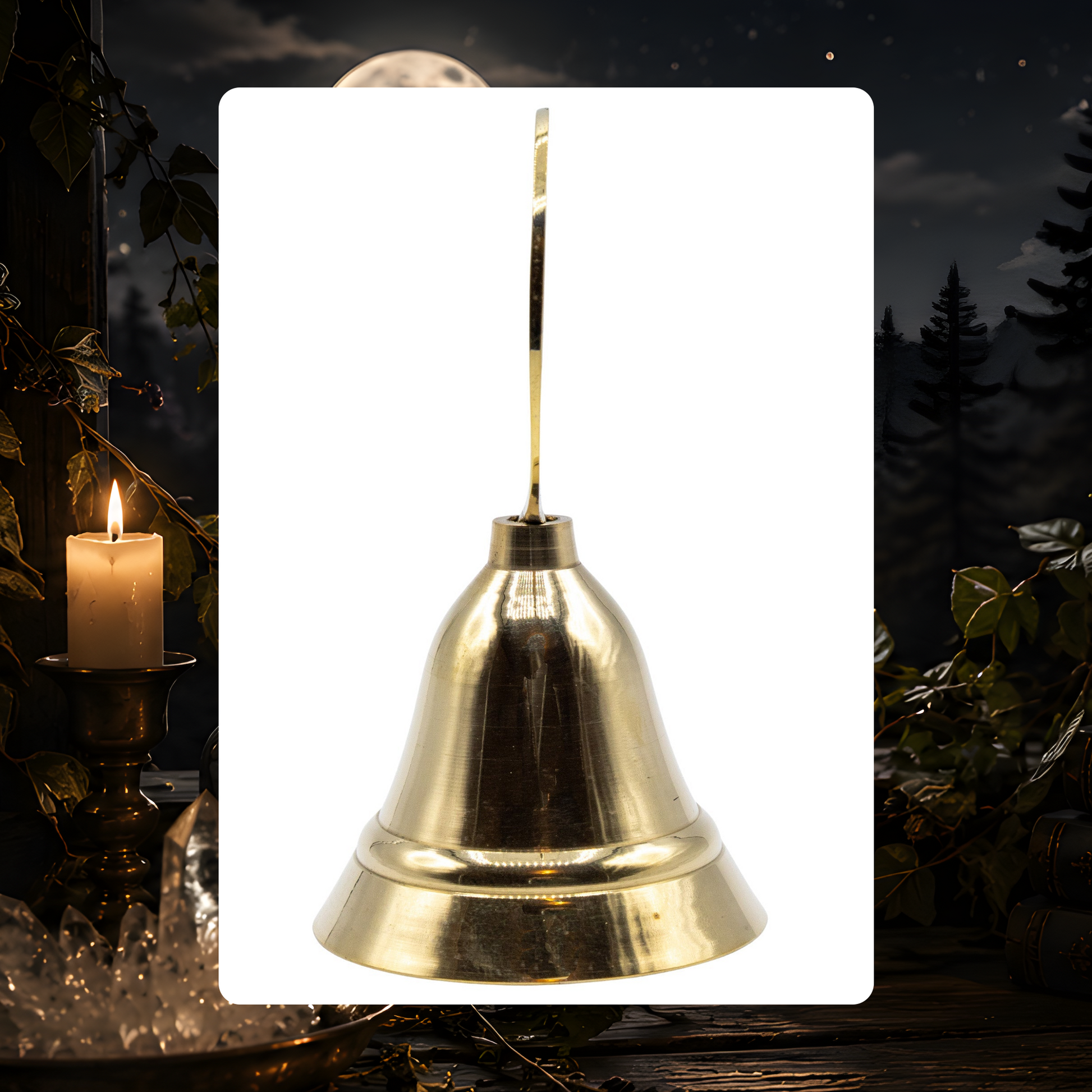 Brass Pentacle Altar Bell - 4 in.