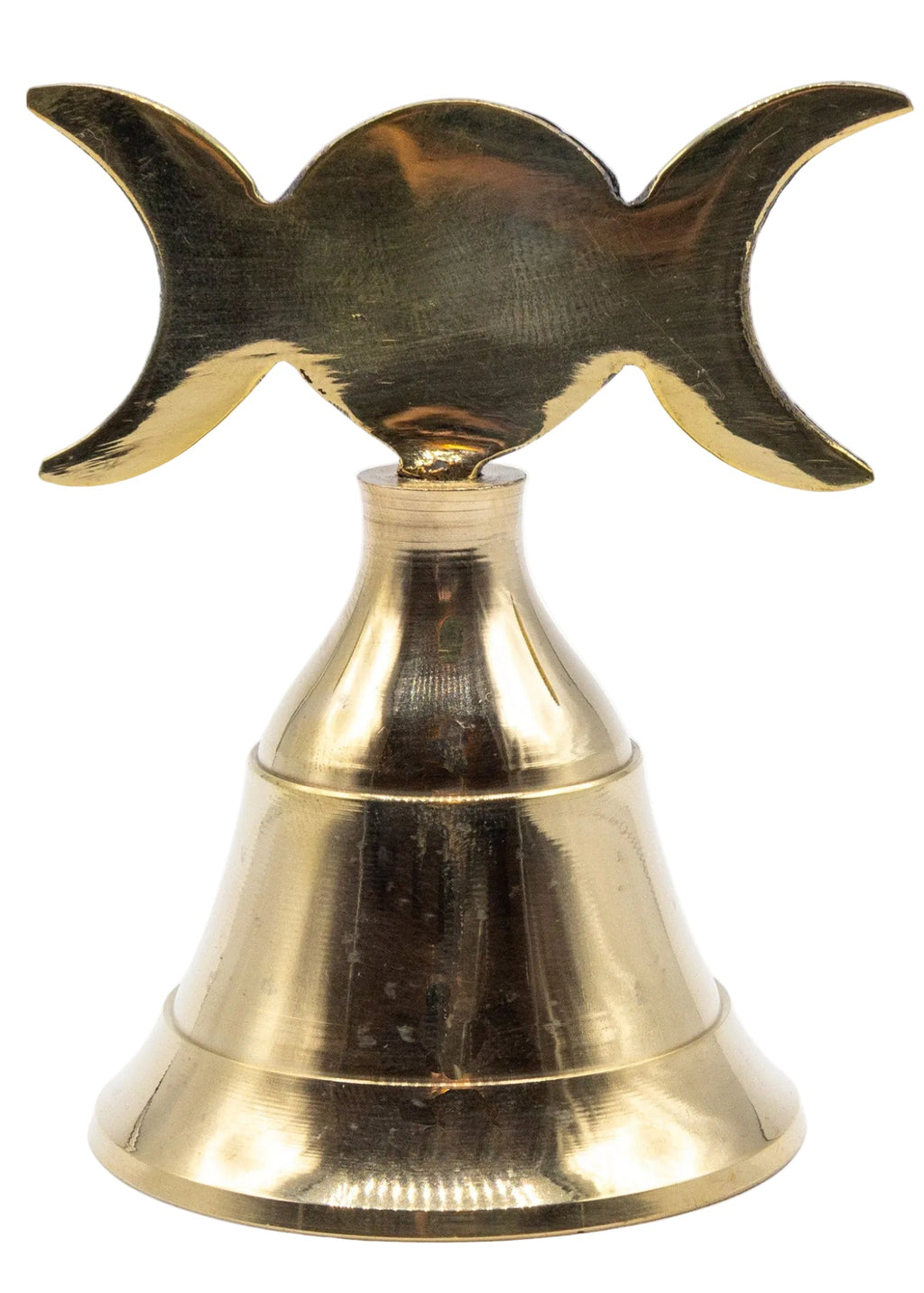 Brass Triple Moon Altar Bell - 4 in.