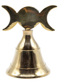 Brass Triple Moon Altar Bell - 4 in.
