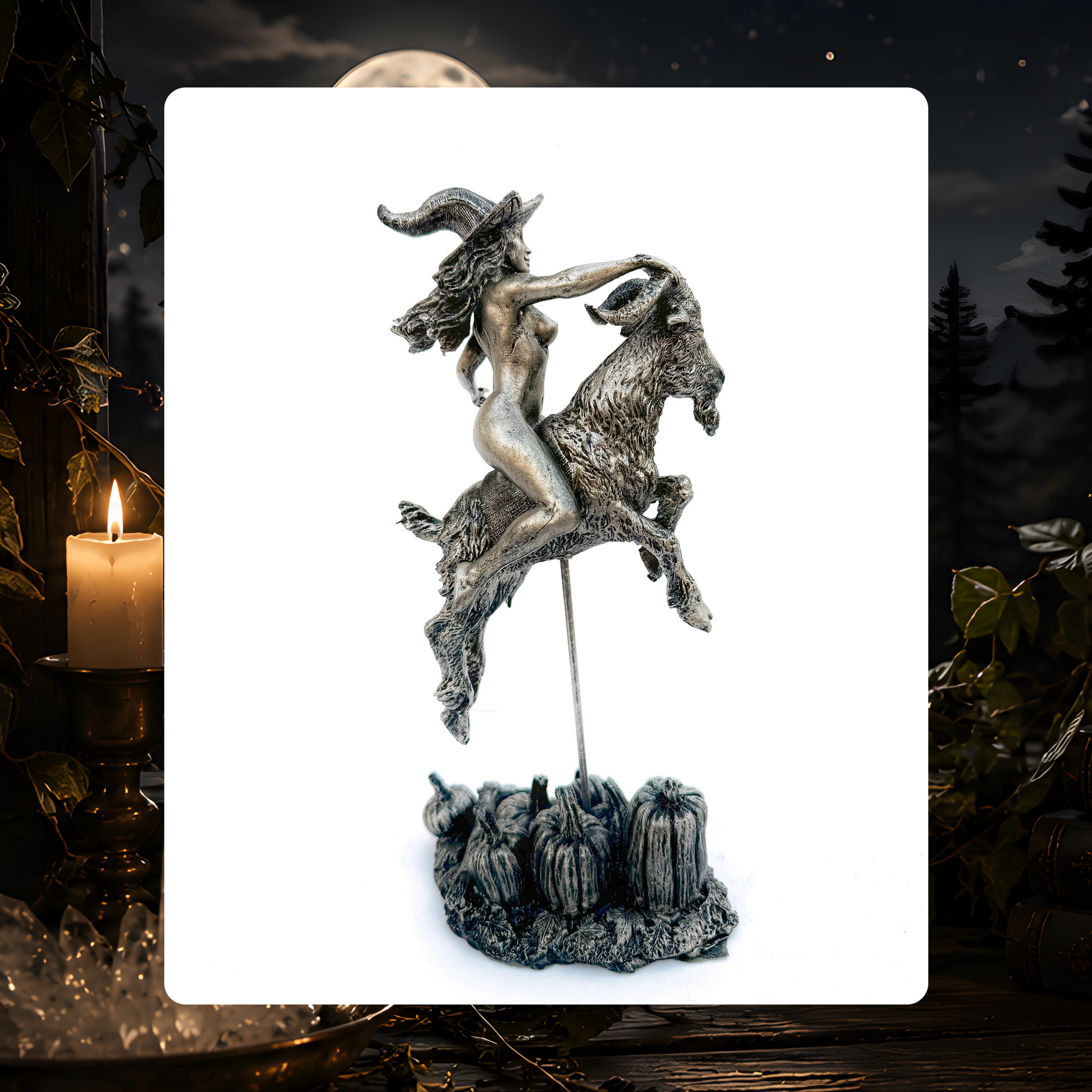 Witch's Sabbath Goat Rider Statue