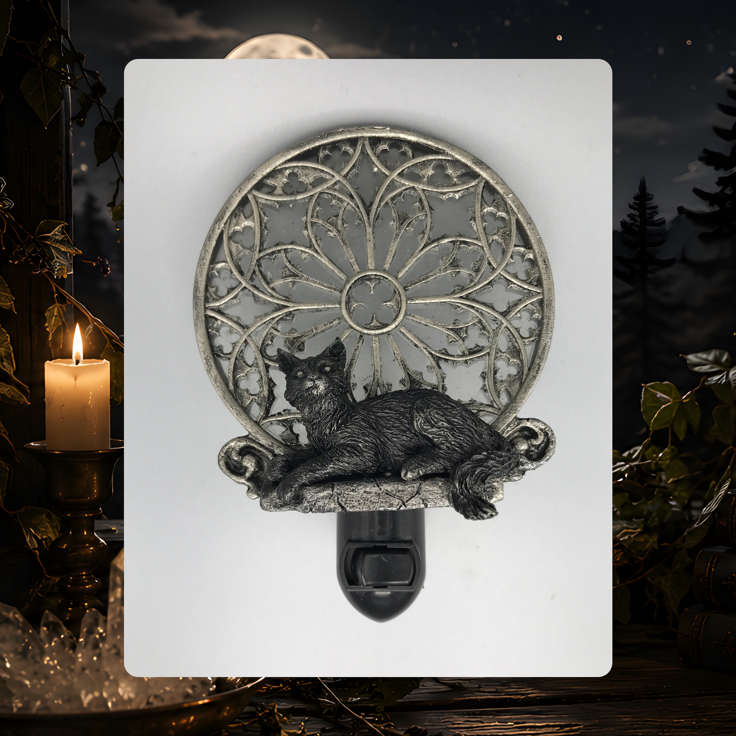 Gothic Cat Cathedral Nightlight