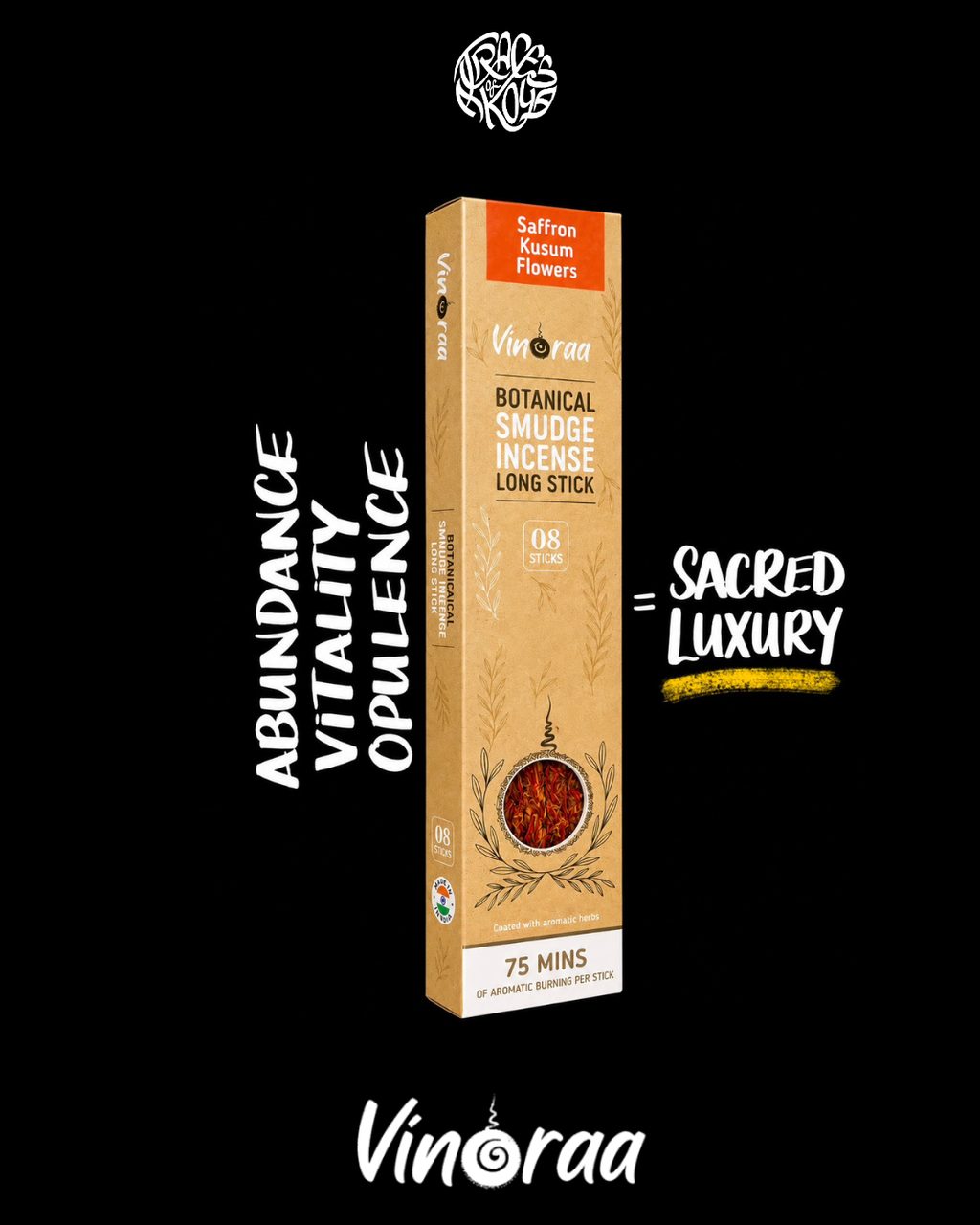 Saffron Flower Incense Sticks - 8 Sticks