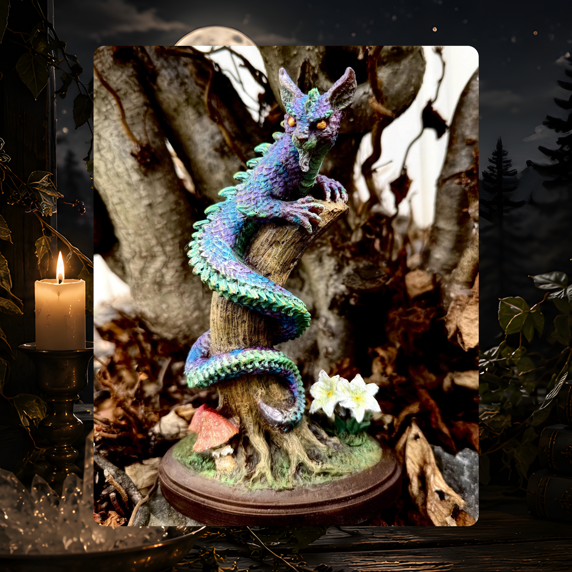 Tatzelwurm Dragon Cat Statue