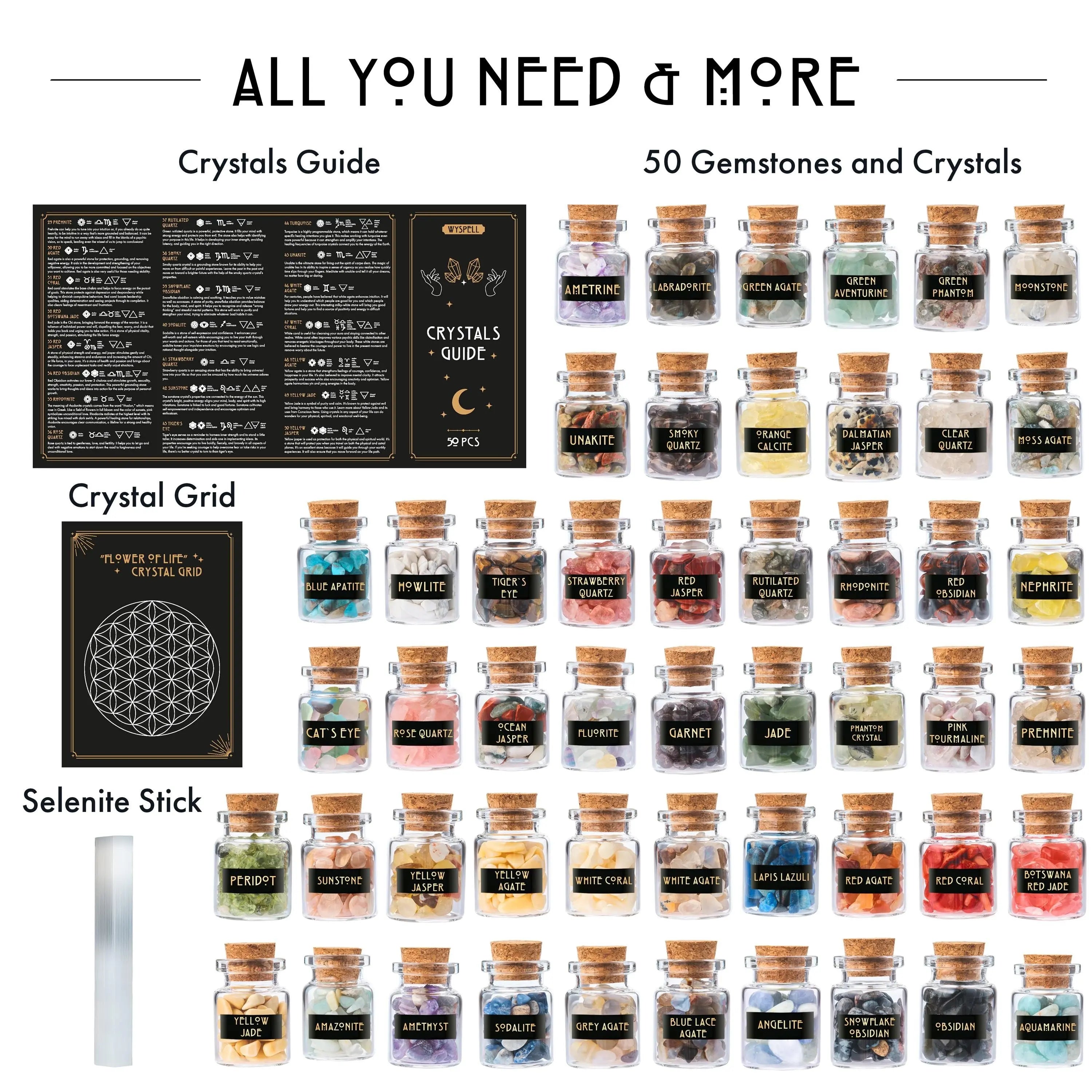 50-Piece Gemstone Spell Jar Kit