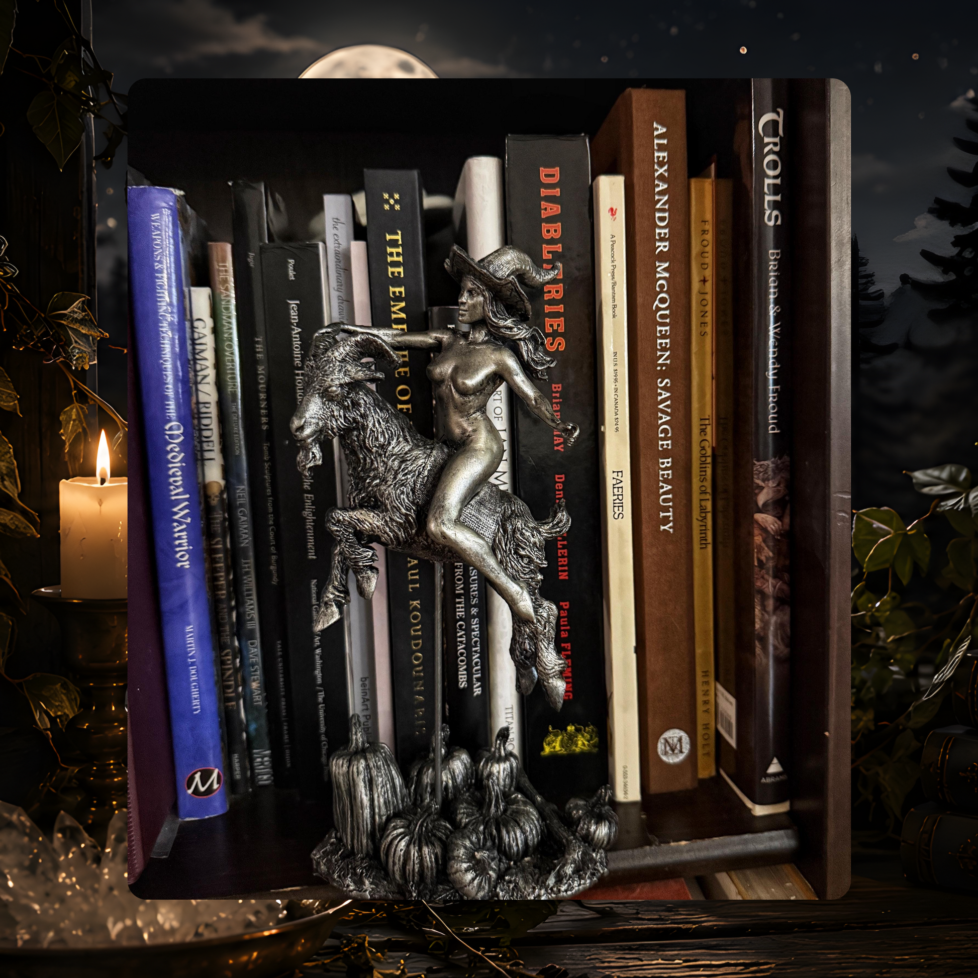 Witch's Sabbath Goat Rider Statue