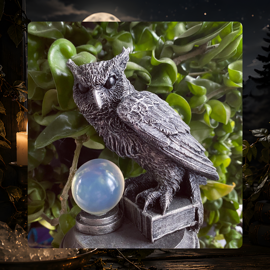 Horned Owl Familiar Statue