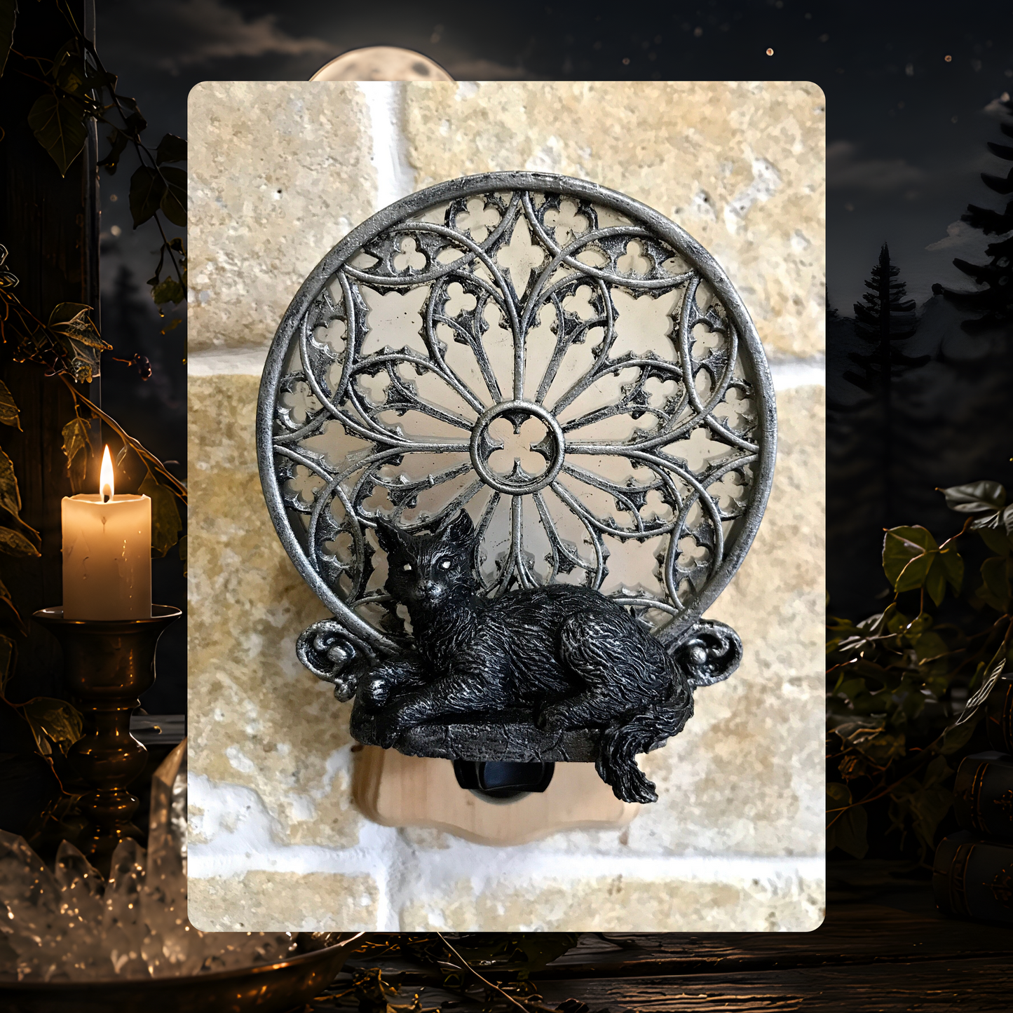 Gothic Cat Cathedral Nightlight