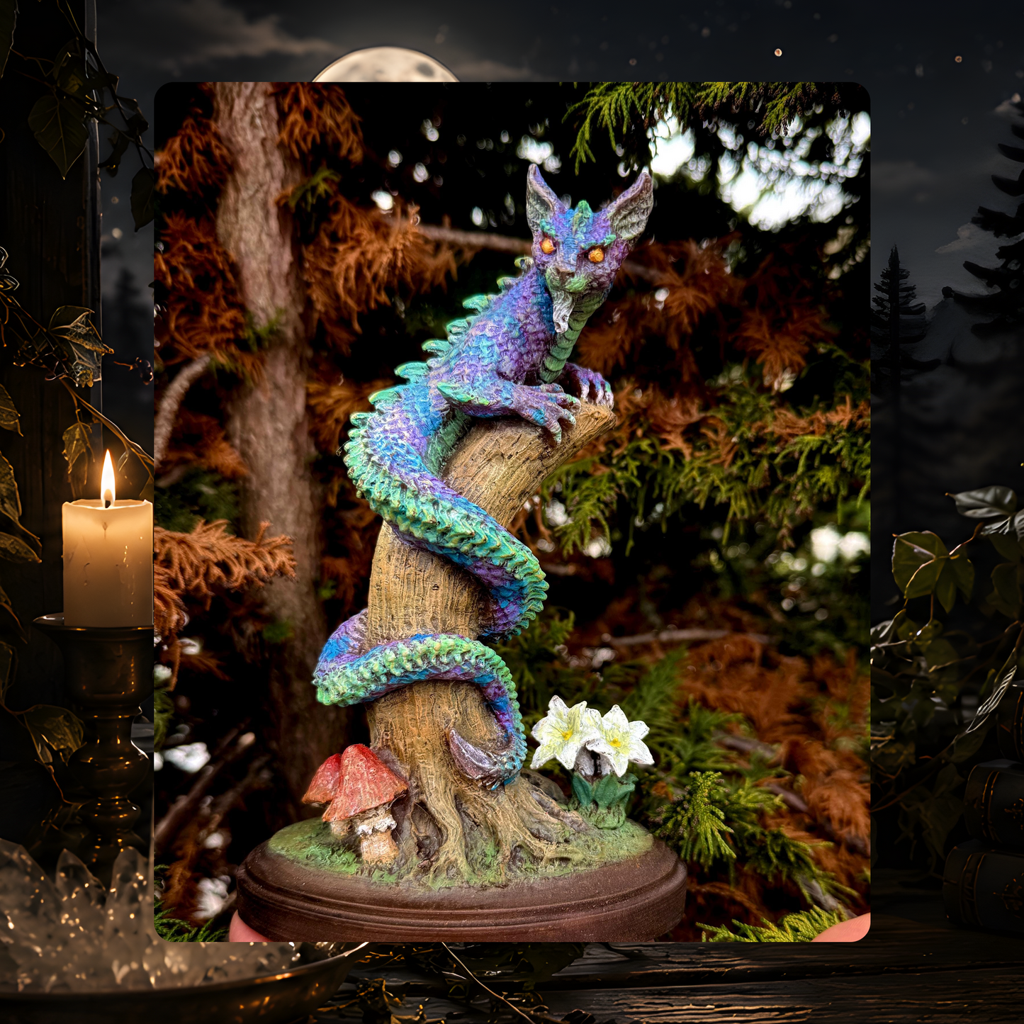 Tatzelwurm Dragon Cat Statue