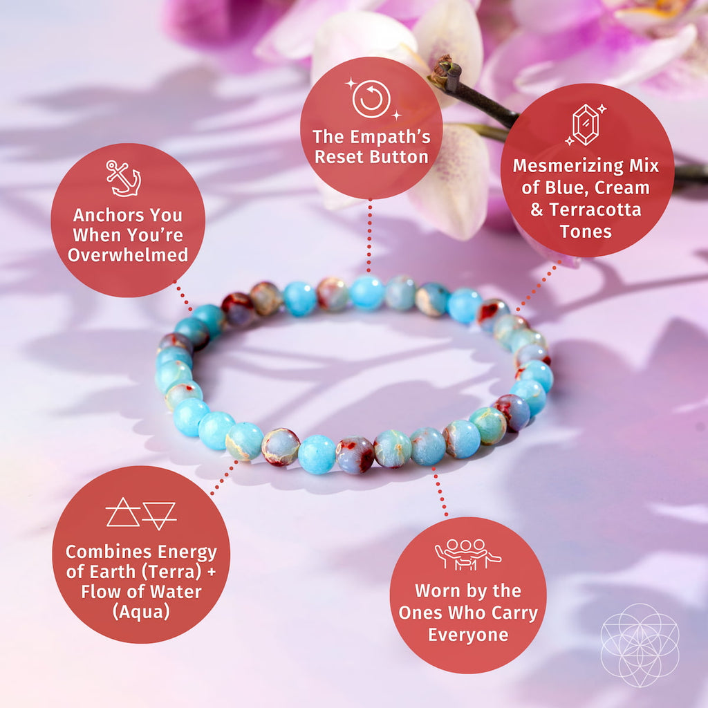 Aqua Terra Jasper Bracelet - Empath Shield 6mm