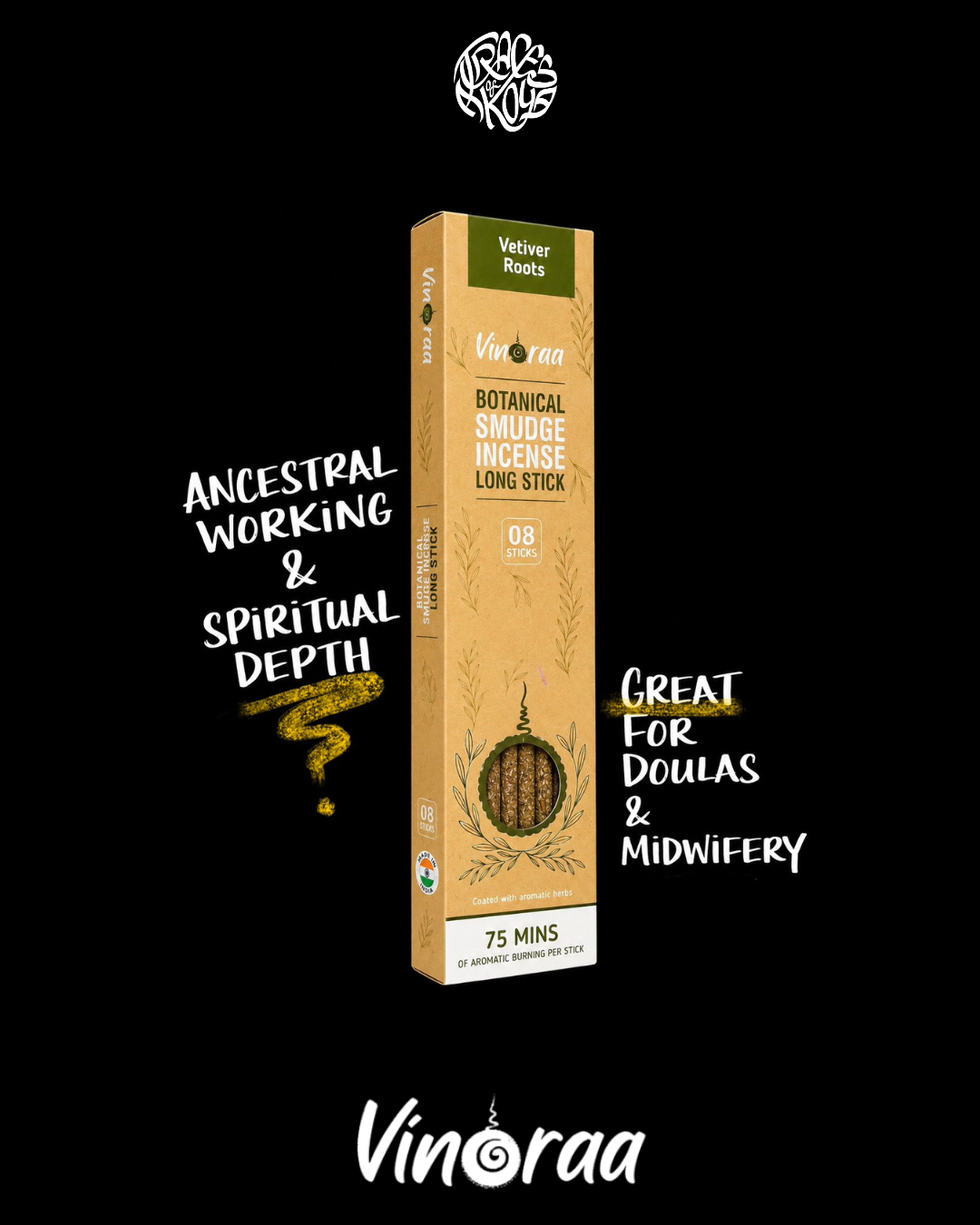 Vetiver Root Incense Sticks - 8 Sticks