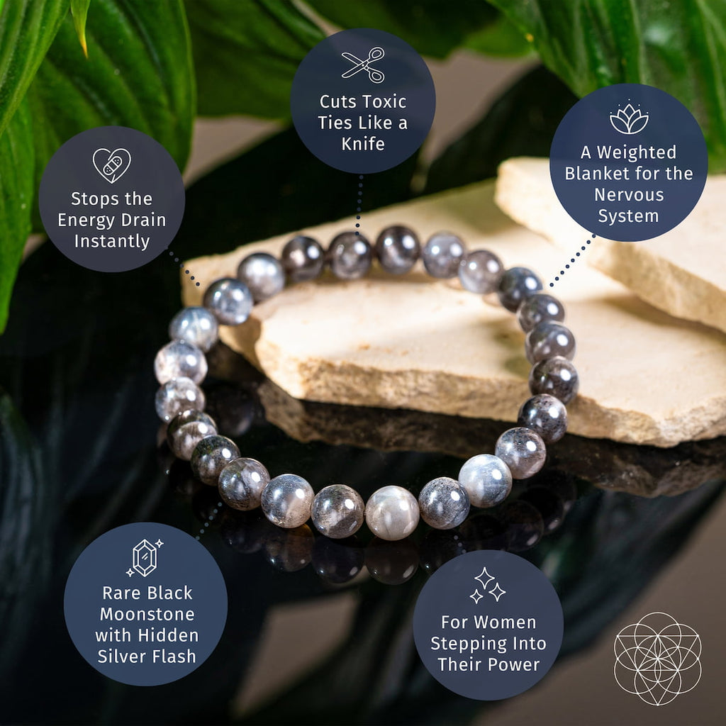 Black Moonstone Bracelet - Empath Cord Cutter