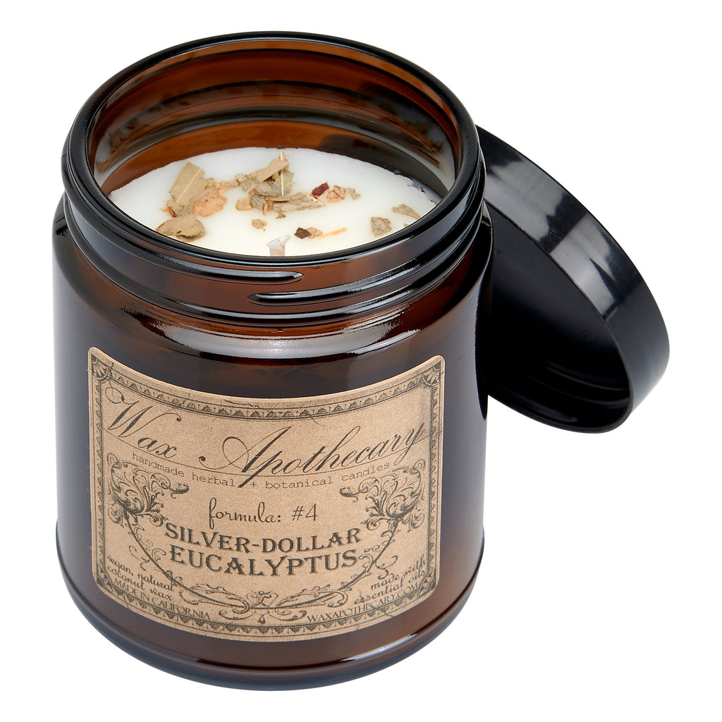Silver-Dollar Eucalyptus Botanical Candle - 6 oz Amber Jar