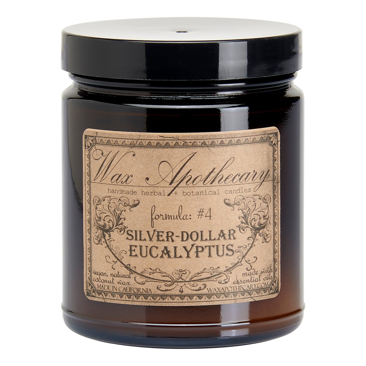 Silver-Dollar Eucalyptus Botanical Candle - 6 oz Amber Jar