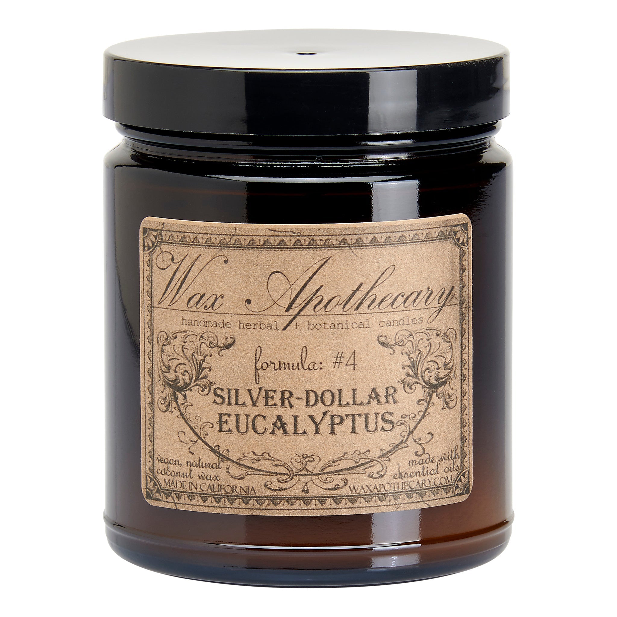 Silver-Dollar Eucalyptus Botanical Candle - 6 oz Amber Jar