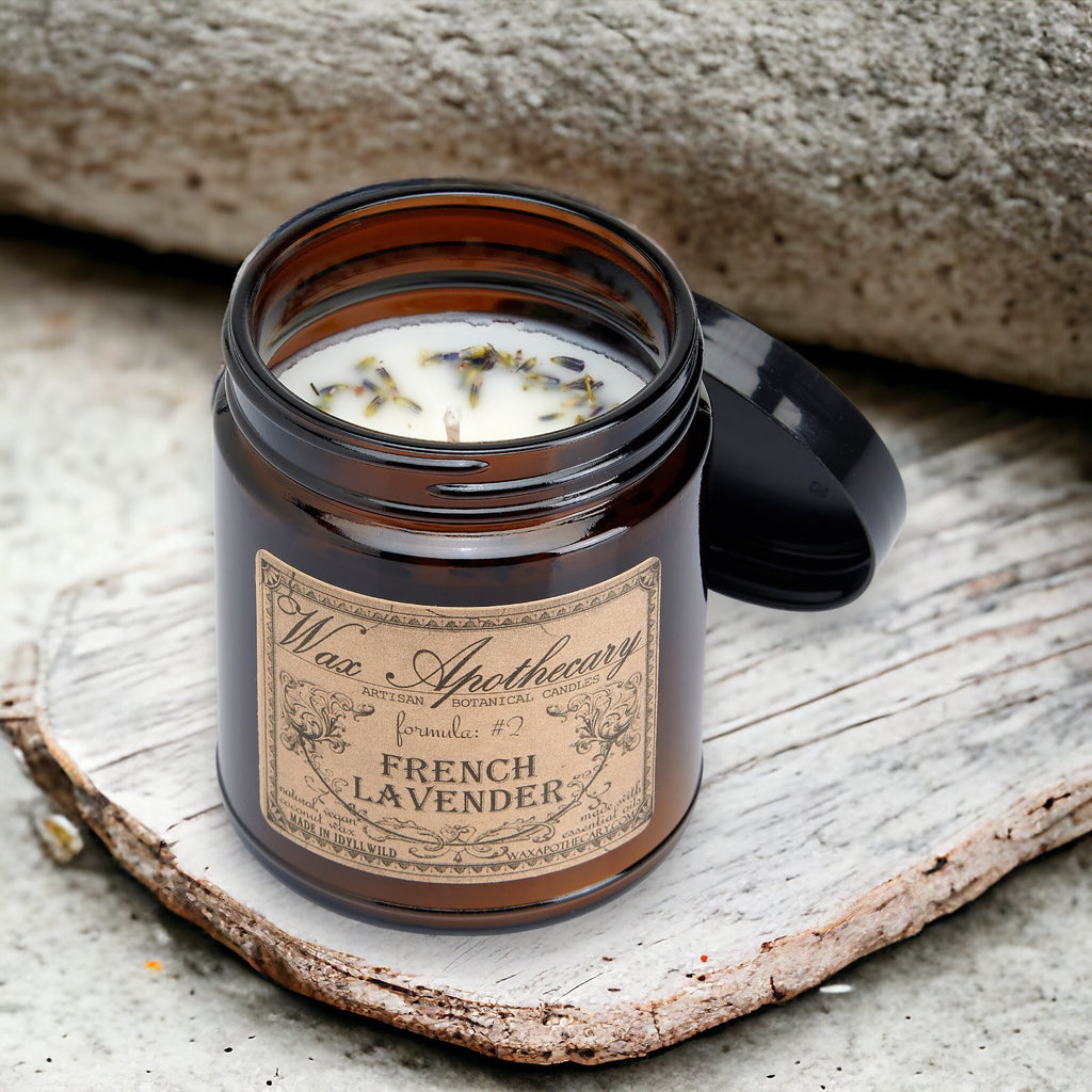 French Lavender Botanical Candle - 6 oz Amber Jar