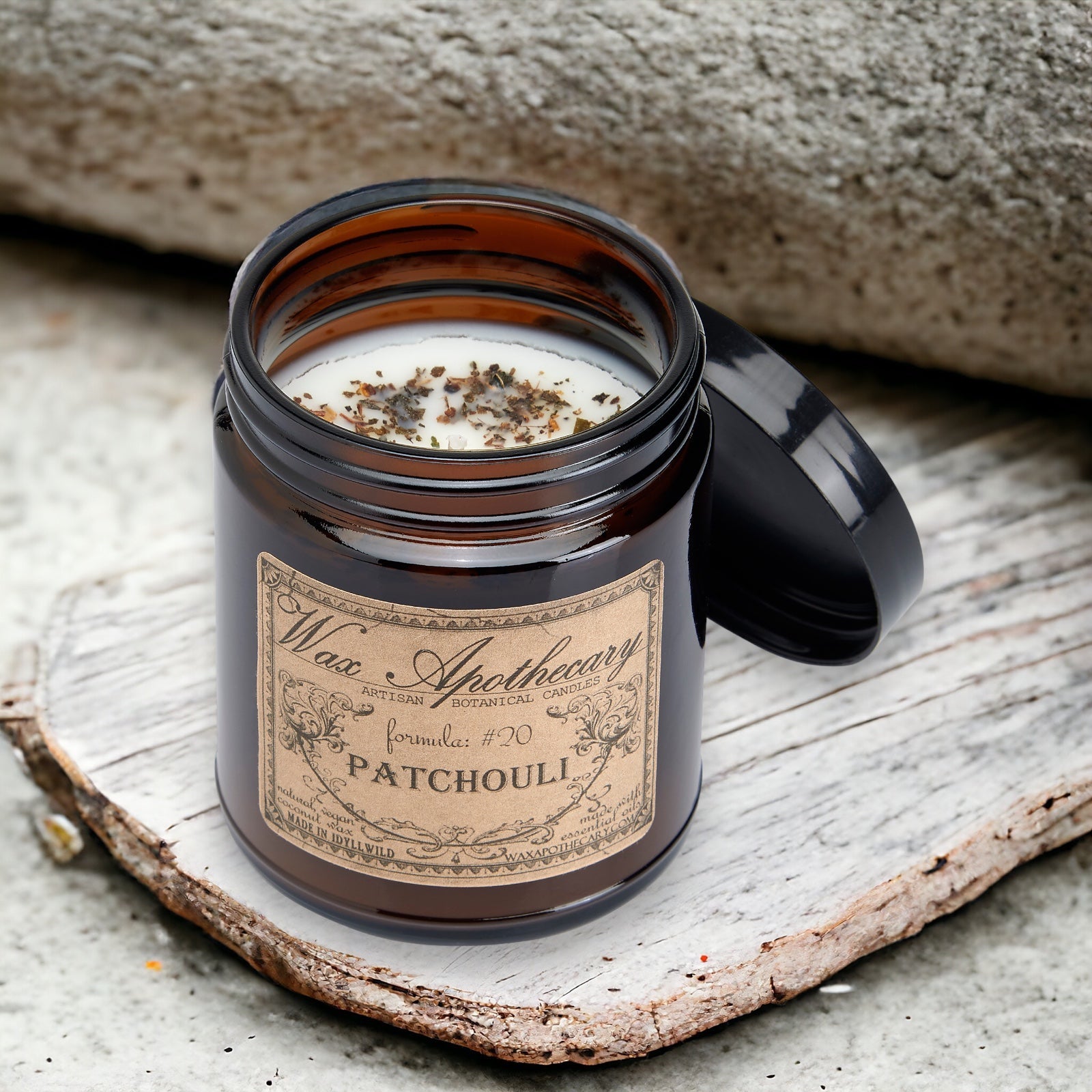 Patchouli Botanical Candle - 6 oz Amber Jar