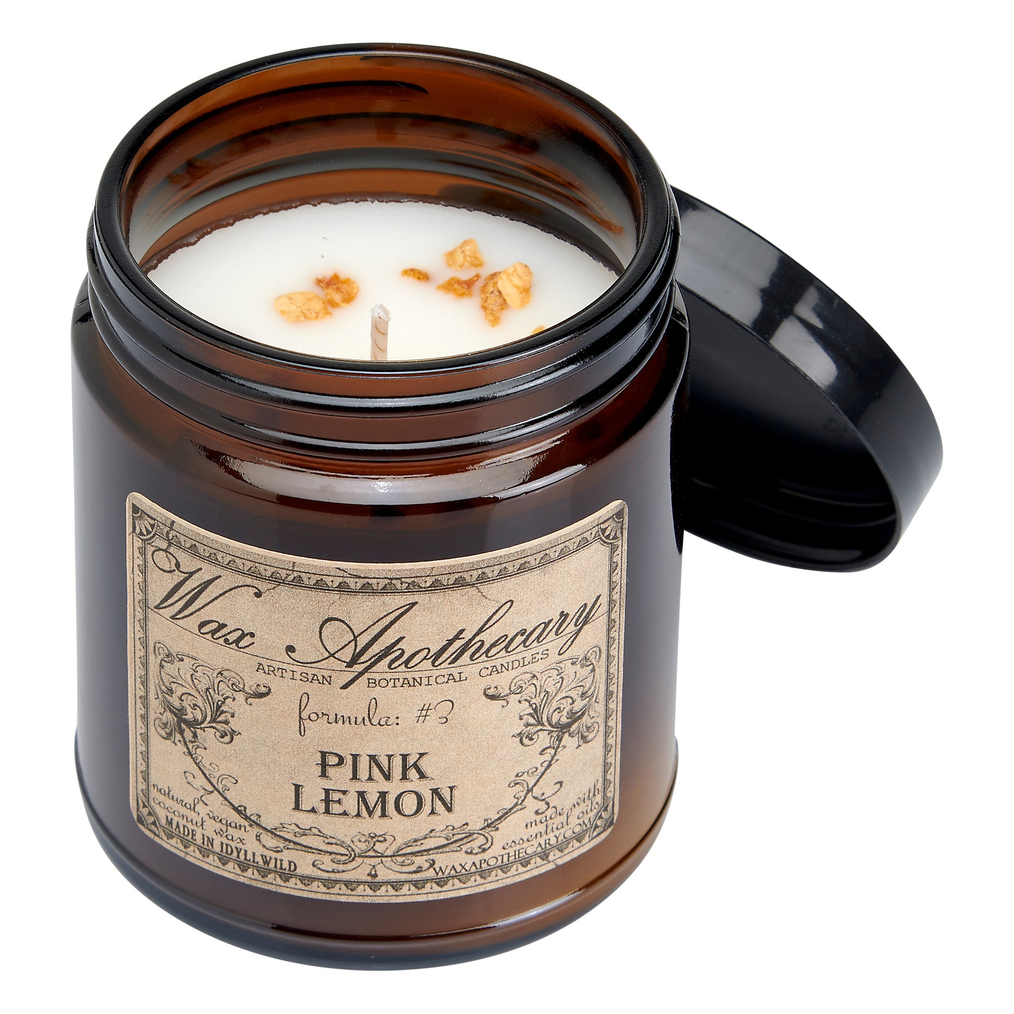 Pink Lemon Botanical Candle - 6 oz Amber Jar