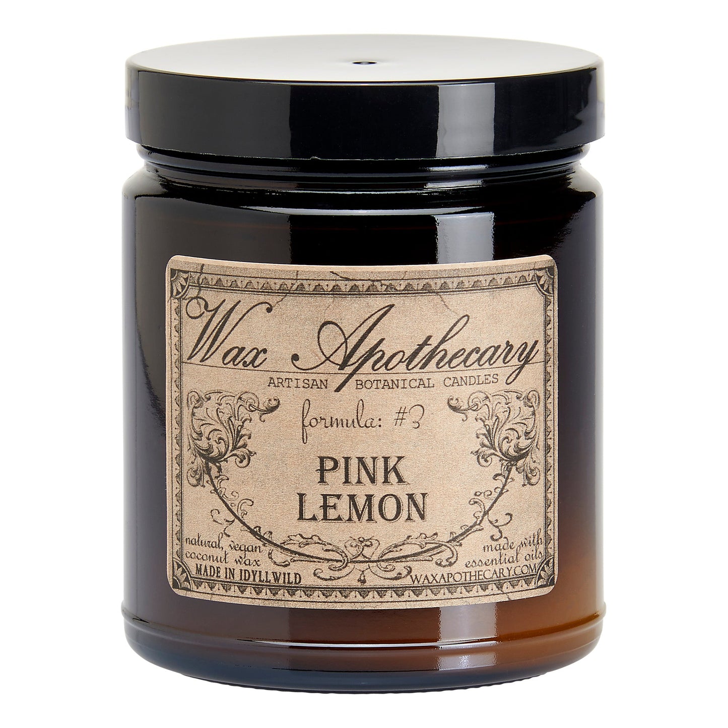 Pink Lemon Botanical Candle - 6 oz Amber Jar