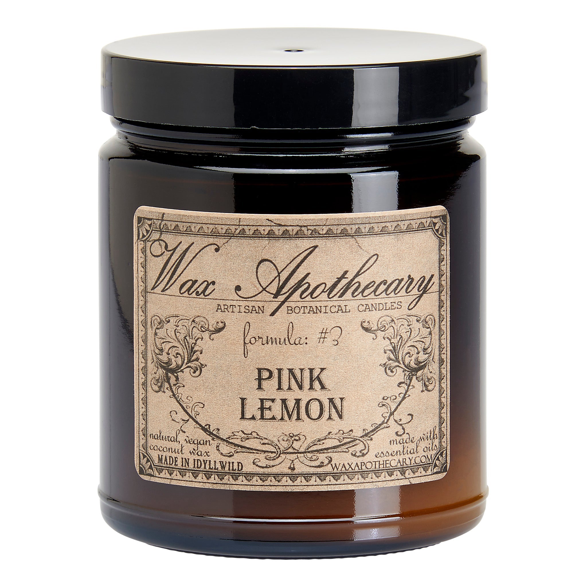 Pink Lemon Botanical Candle - 6 oz Amber Jar