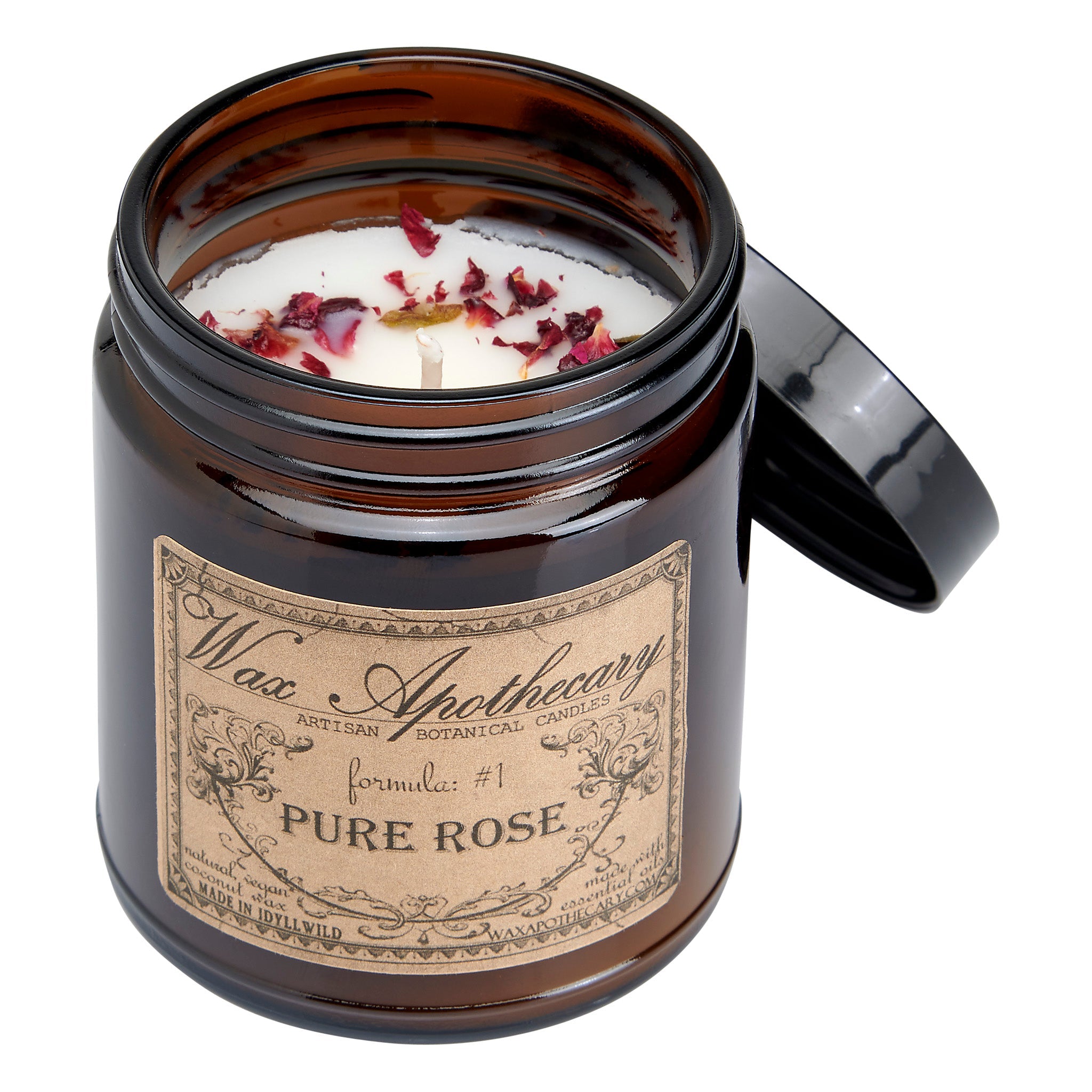 Pure Rose Botanical Candle - 6 oz Amber Jar