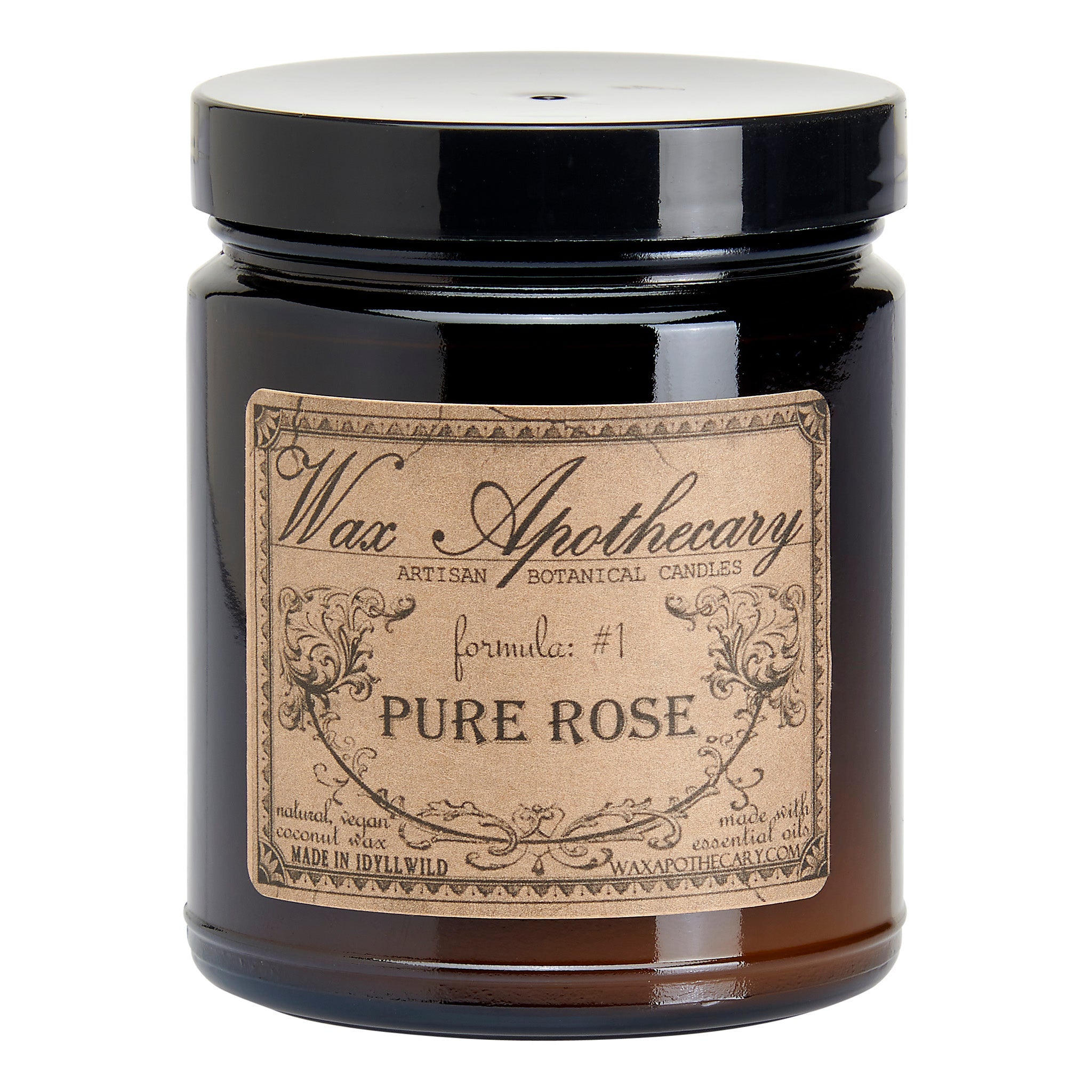 Pure Rose Botanical Candle - 6 oz Amber Jar