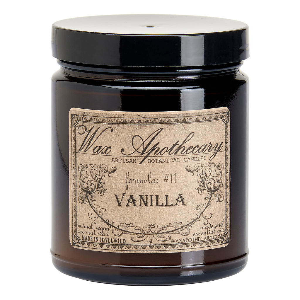 Vanilla Botanical Candle - 6 oz Amber Jar