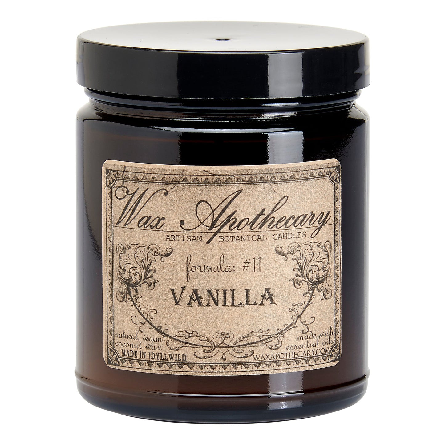 Vanilla Botanical Candle - 6 oz Amber Jar