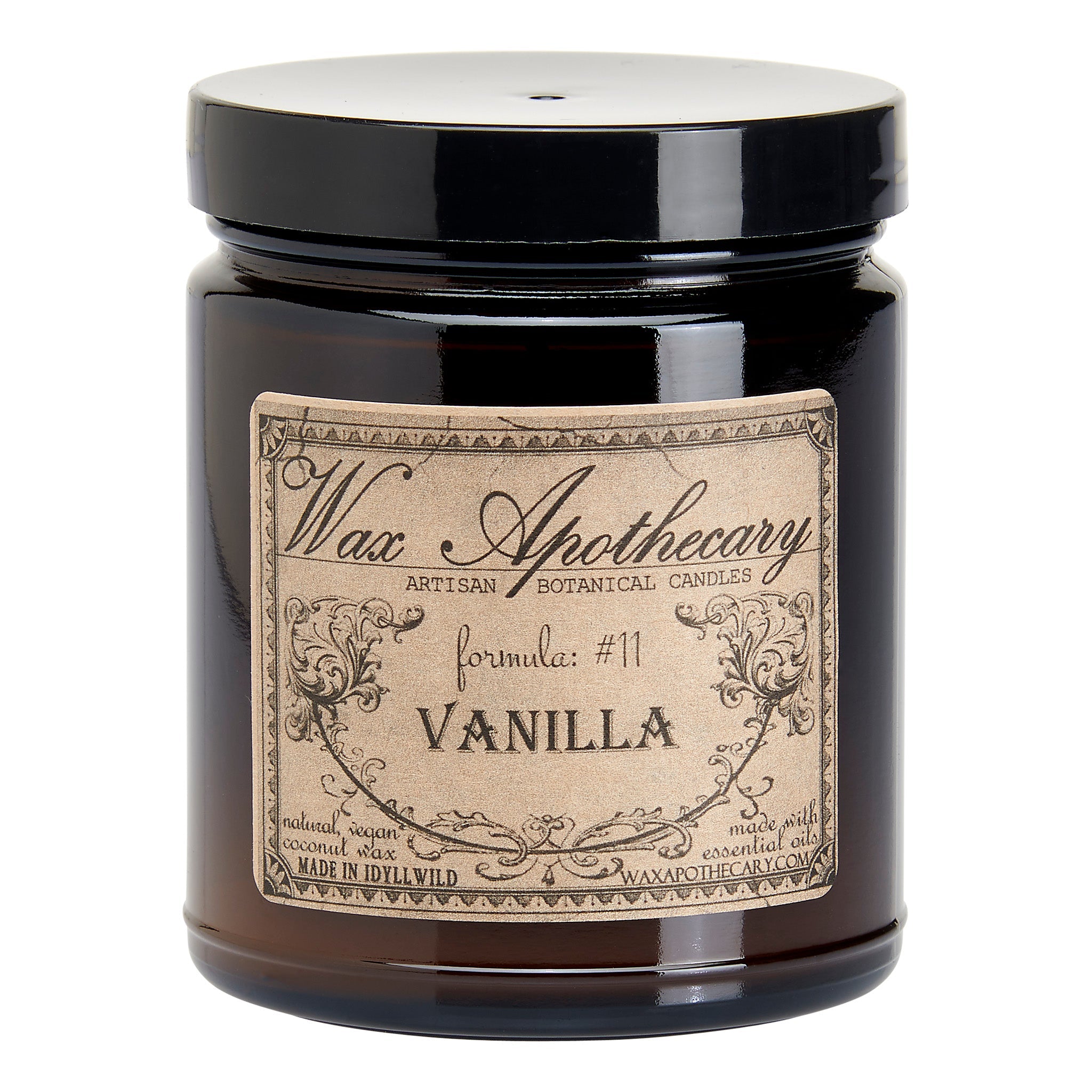 Vanilla Botanical Candle - 6 oz Amber Jar