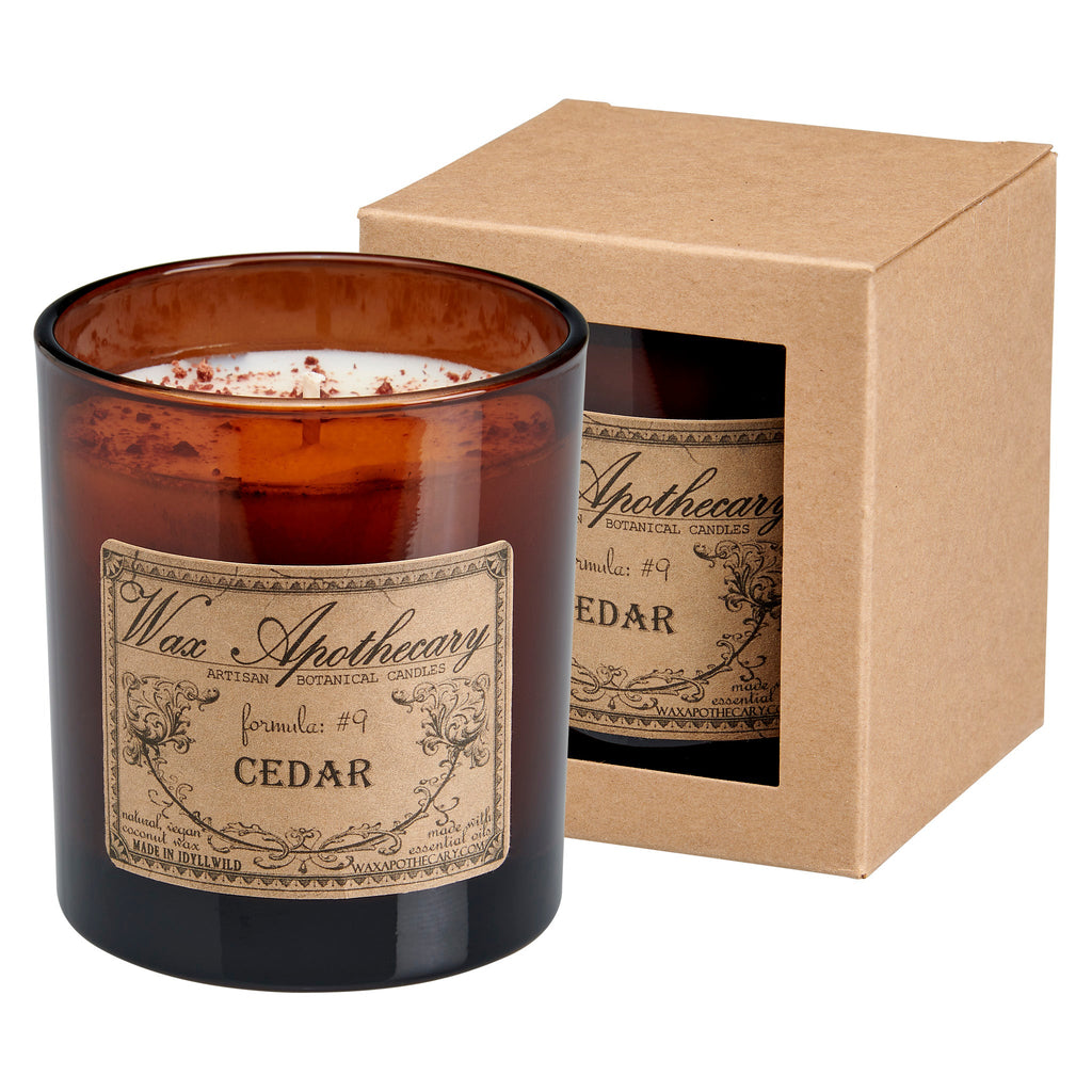 Cedar Botanical Candle - 9 oz Artisan Amber Glass