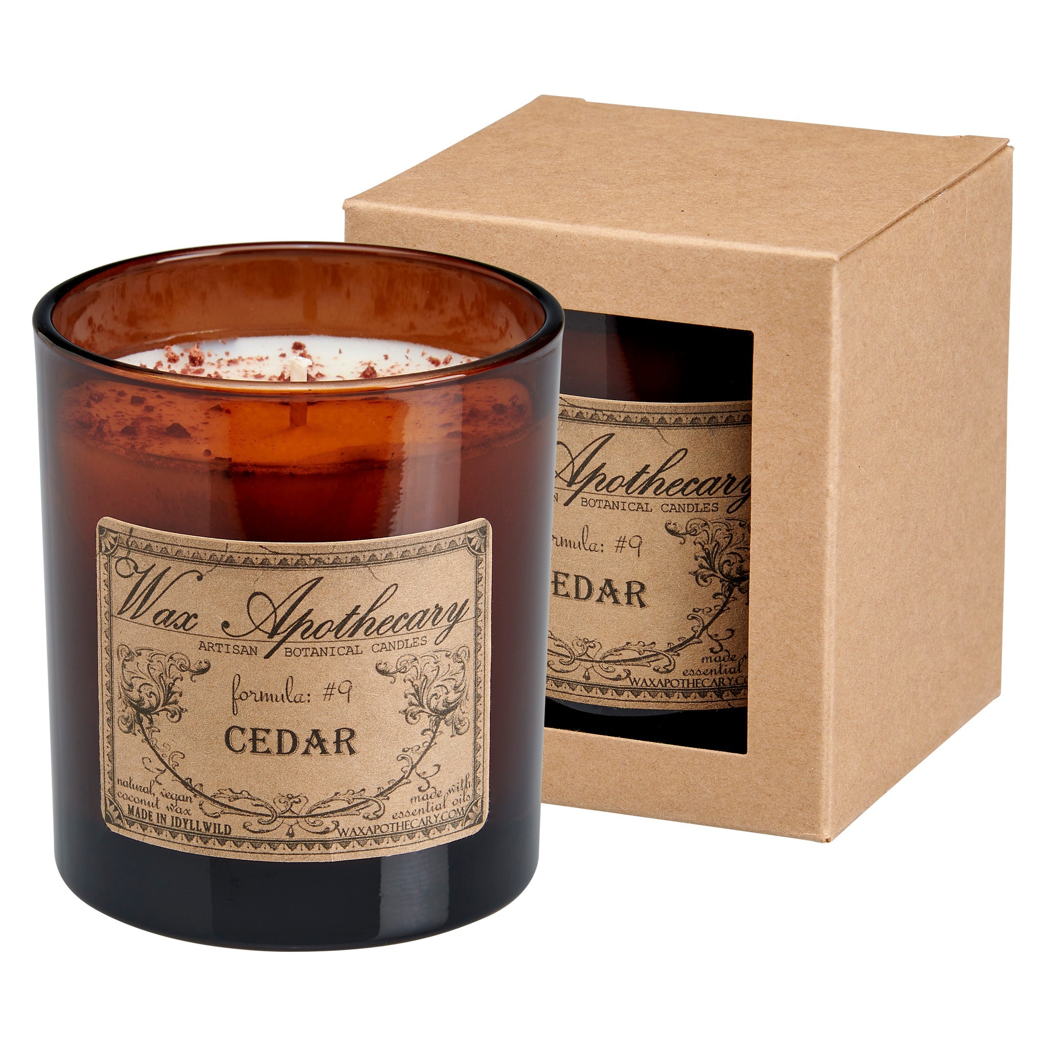 Cedar Botanical Candle - 9 oz Artisan Amber Glass