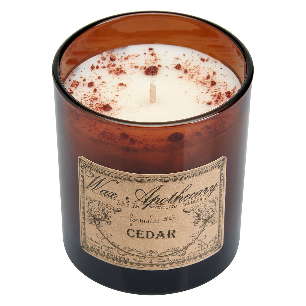 Cedar Botanical Candle - 9 oz Artisan Amber Glass