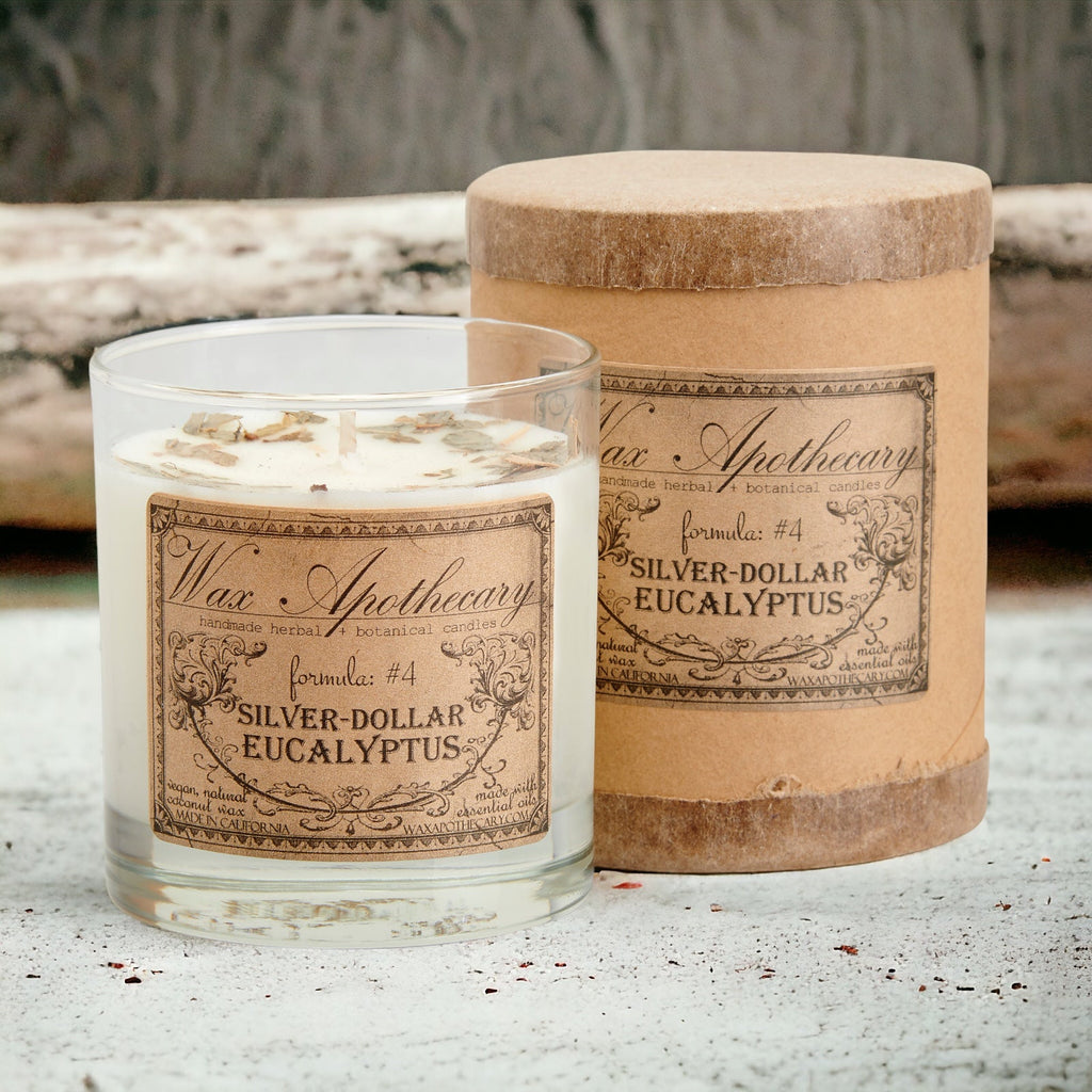 Silver-Dollar Eucalyptus Botanical Candle - 7 oz Scotch Glass