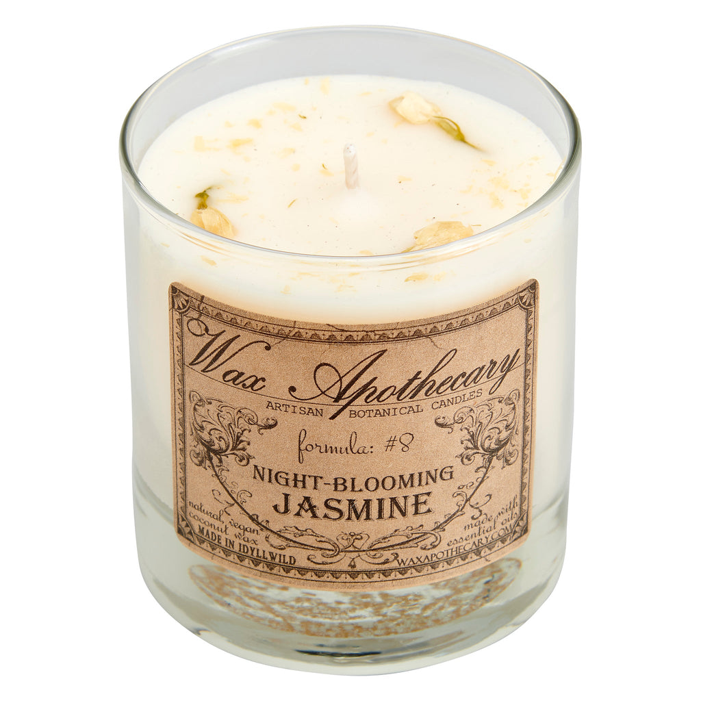Night-Blooming Jasmine Botanical Candle - 7 oz Scotch Glass