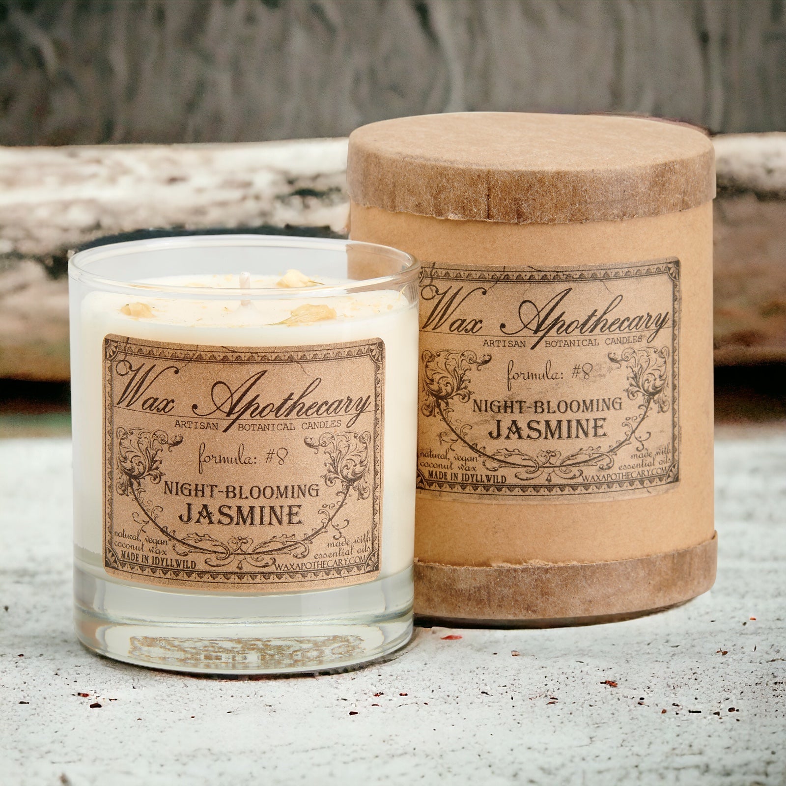 Night-Blooming Jasmine Botanical Candle - 7 oz Scotch Glass