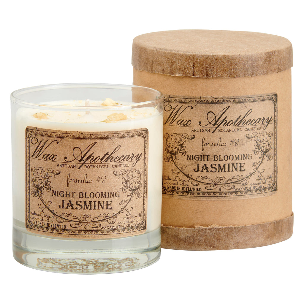 Night-Blooming Jasmine Botanical Candle - 7 oz Scotch Glass