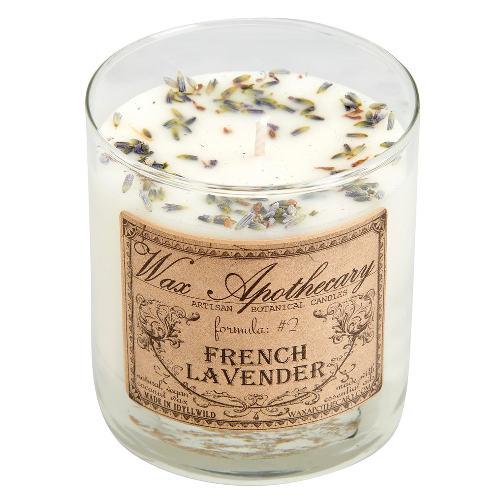 French Lavender Botanical Candle - 7 oz Scotch Glass