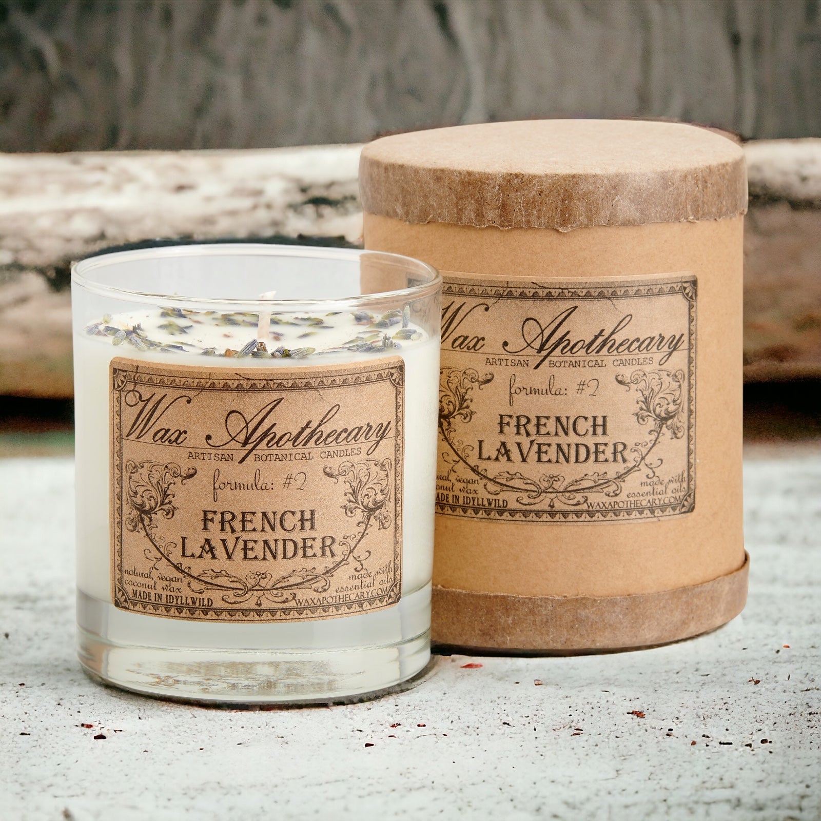 French Lavender Botanical Candle - 7 oz Scotch Glass