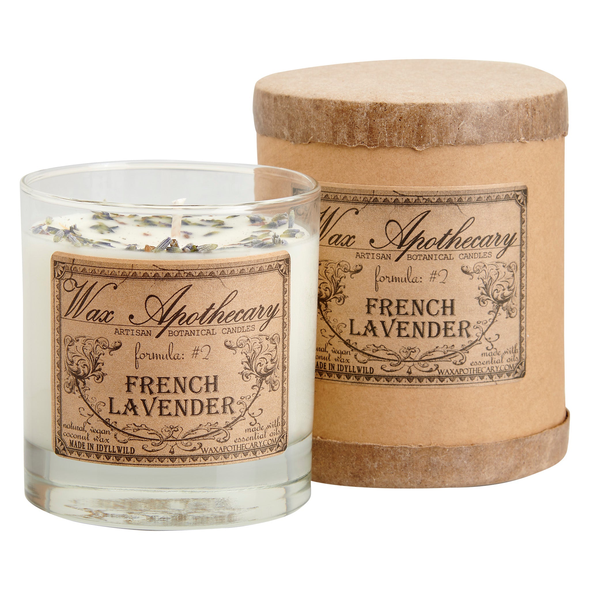 French Lavender Botanical Candle - 7 oz Scotch Glass