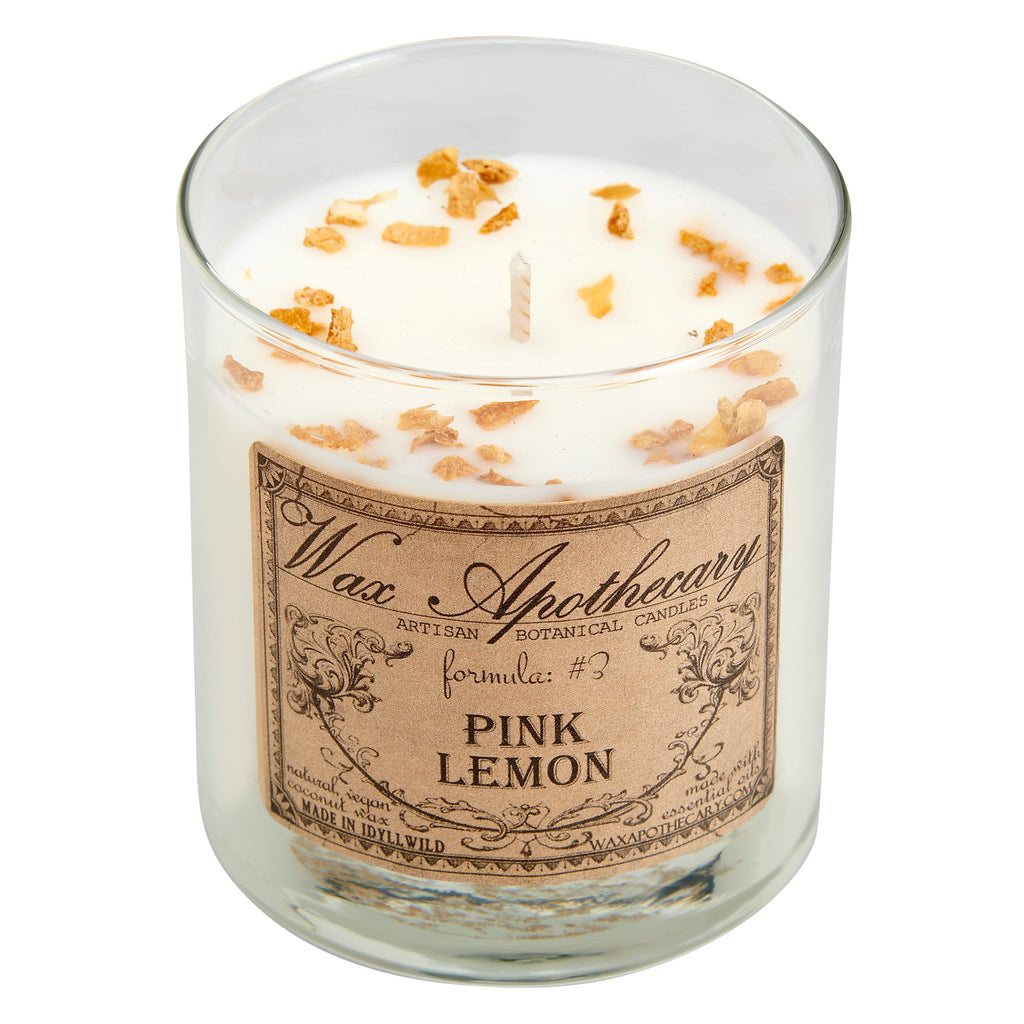 Pink Lemon Botanical Candle - 7 oz Scotch Glass