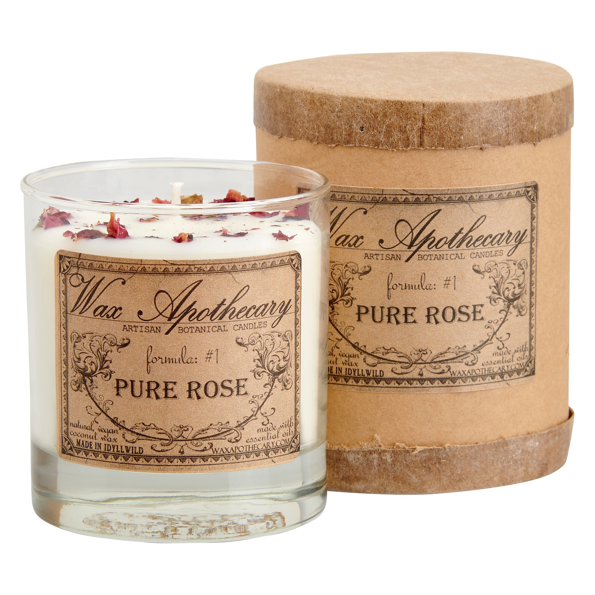 Pure Rose Botanical Candle - 7 oz Scotch Glass