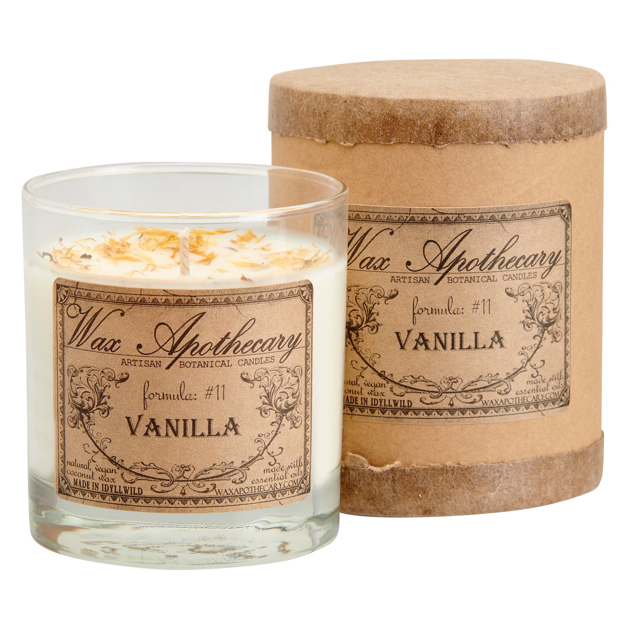 Vanilla Botanical Candle - 7 oz Scotch Glass