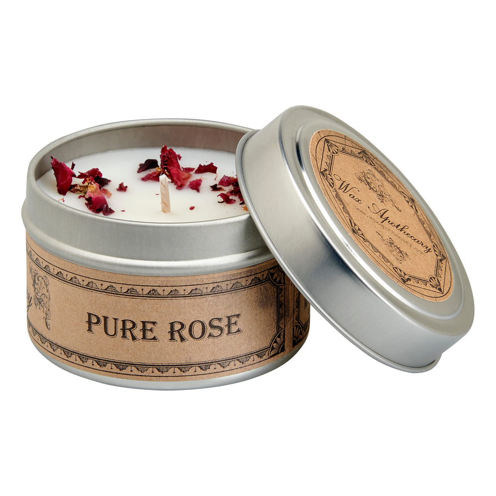 Pure Rose Botanical Candle - 4 oz Travel Tin